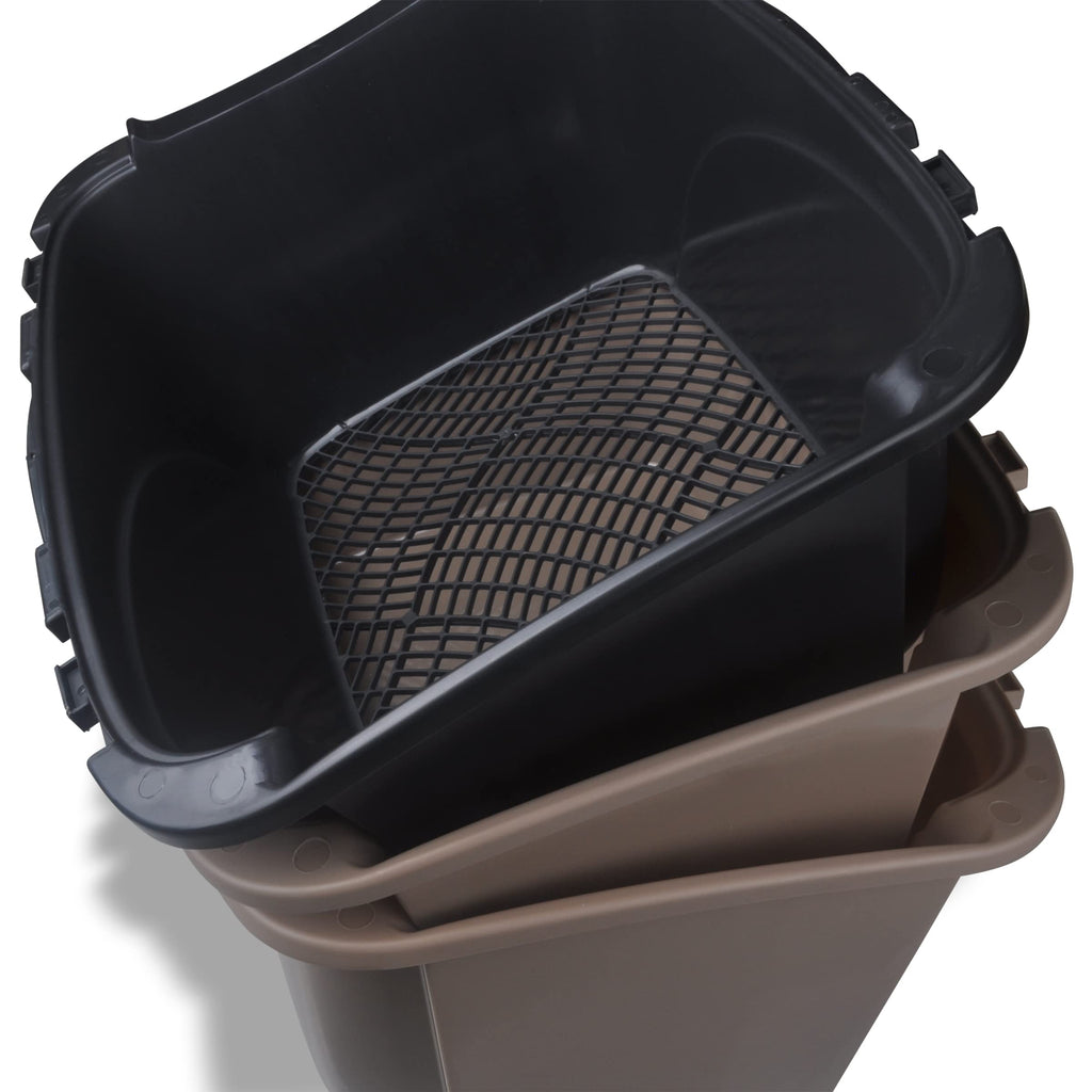 Large Enclosed Sifting Cat Pan with Odor Door, Hooded, Beige D388