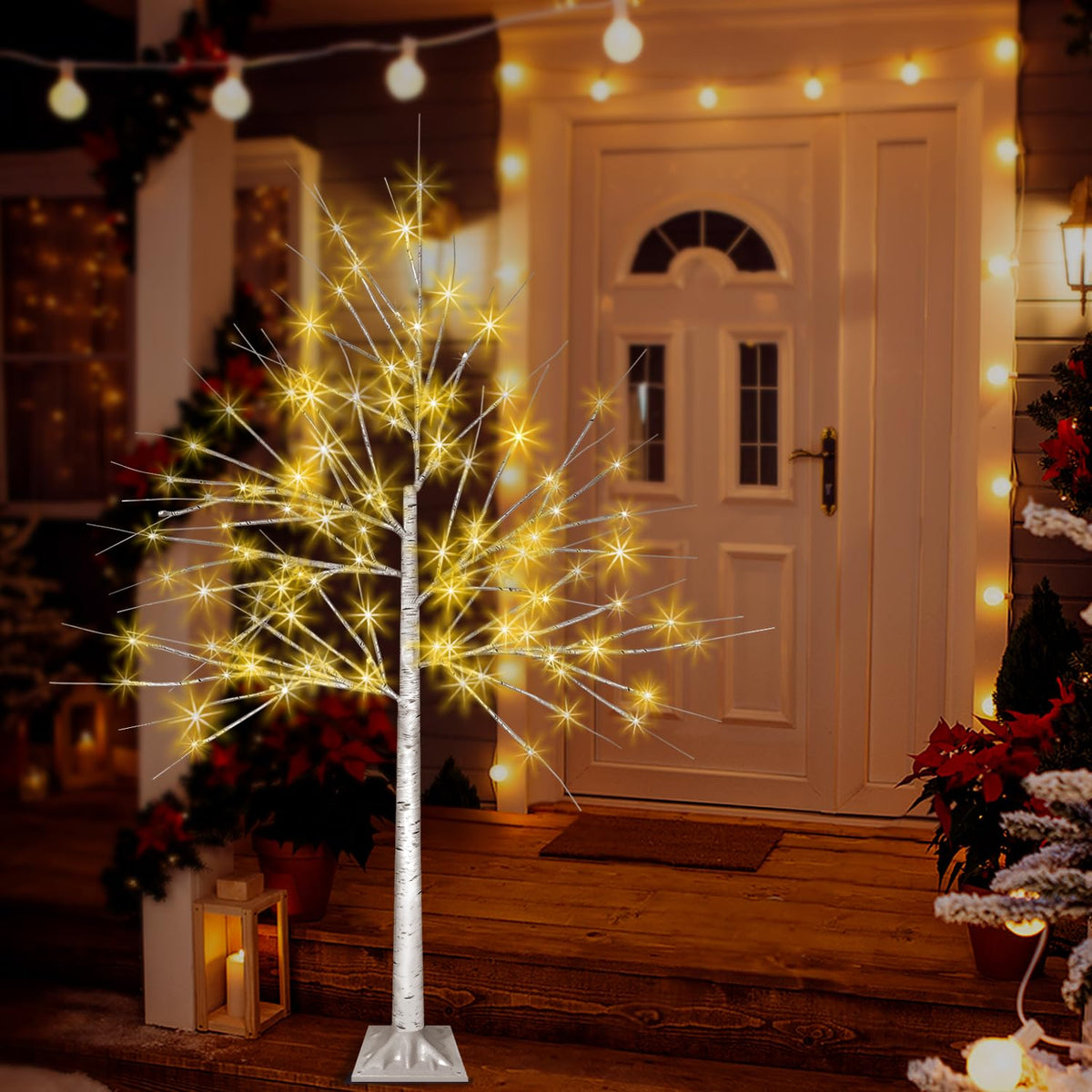 4FT LED Birch Tree with 96 Lights U649052