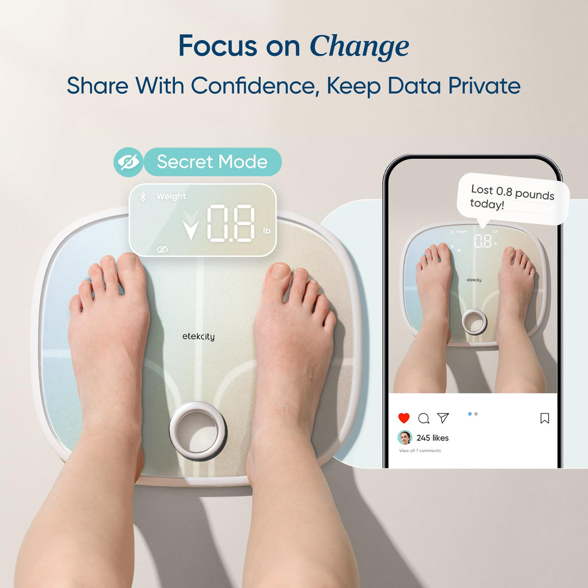 Rechargeable Digital Bathroom Scale with 13 Metrics Q896