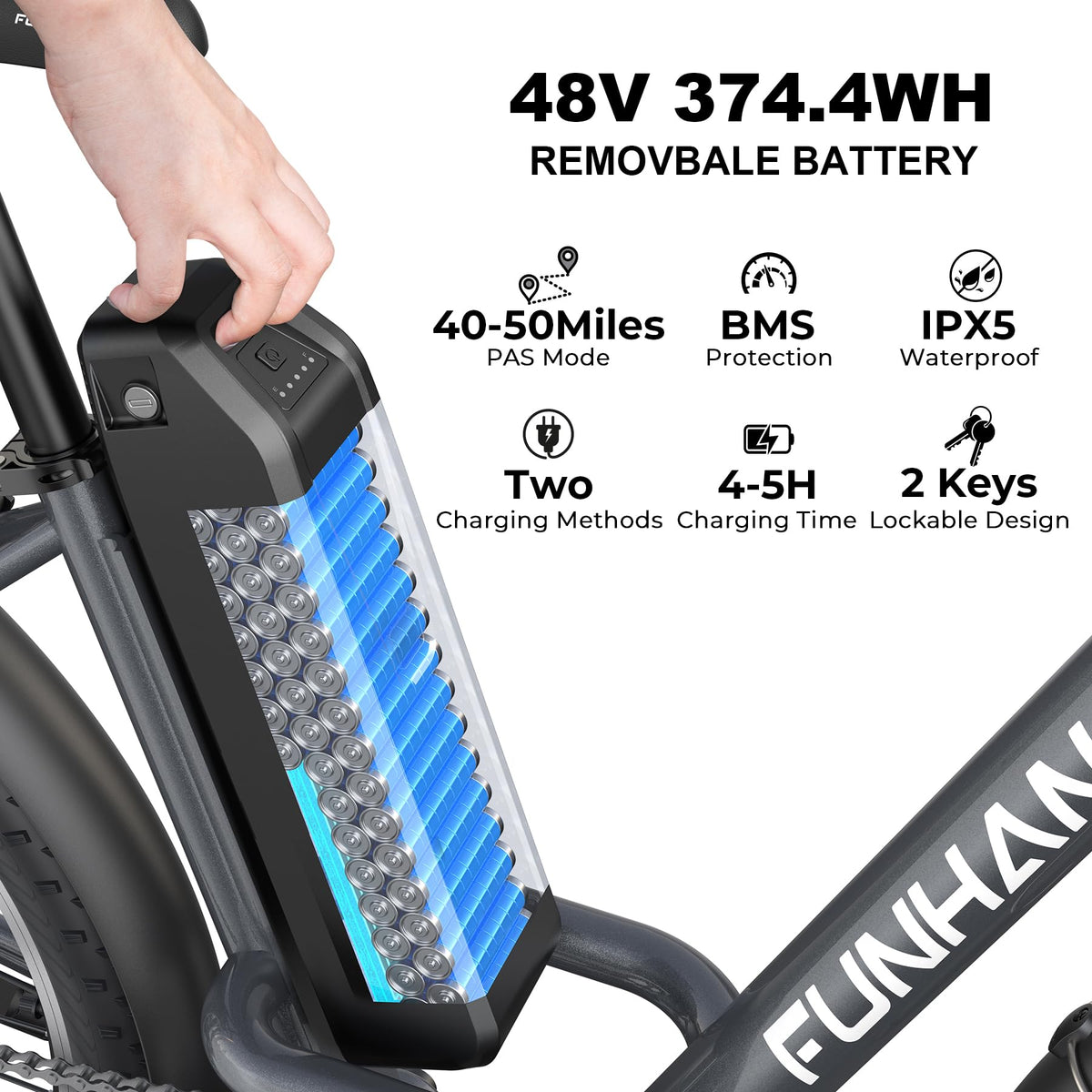 26" 1000W Electric Bike with 48V Battery, 7-Speed R89290