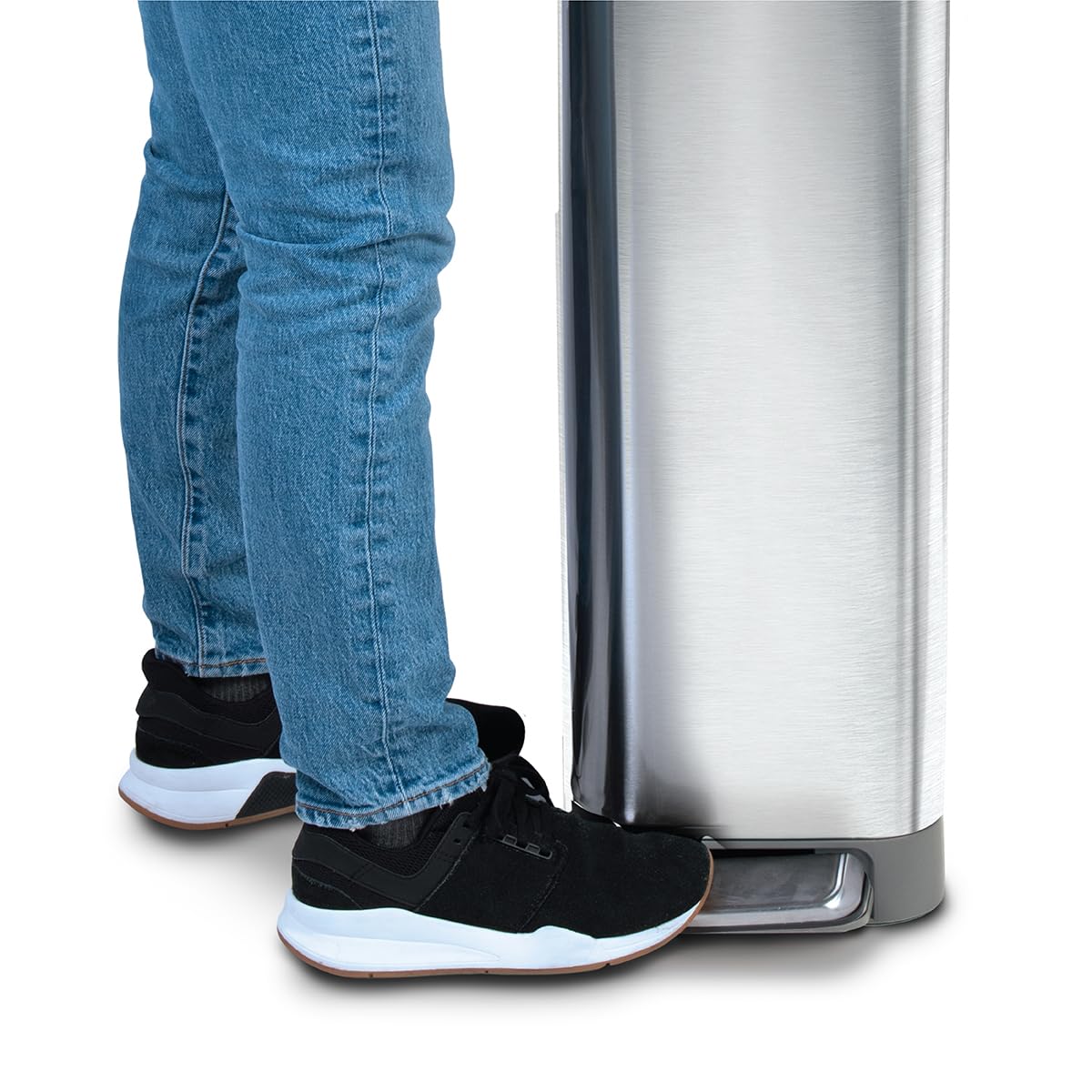 Narrow 12 Gallon Stainless Steel Step Trash Can with Soft Close Lid Z112316