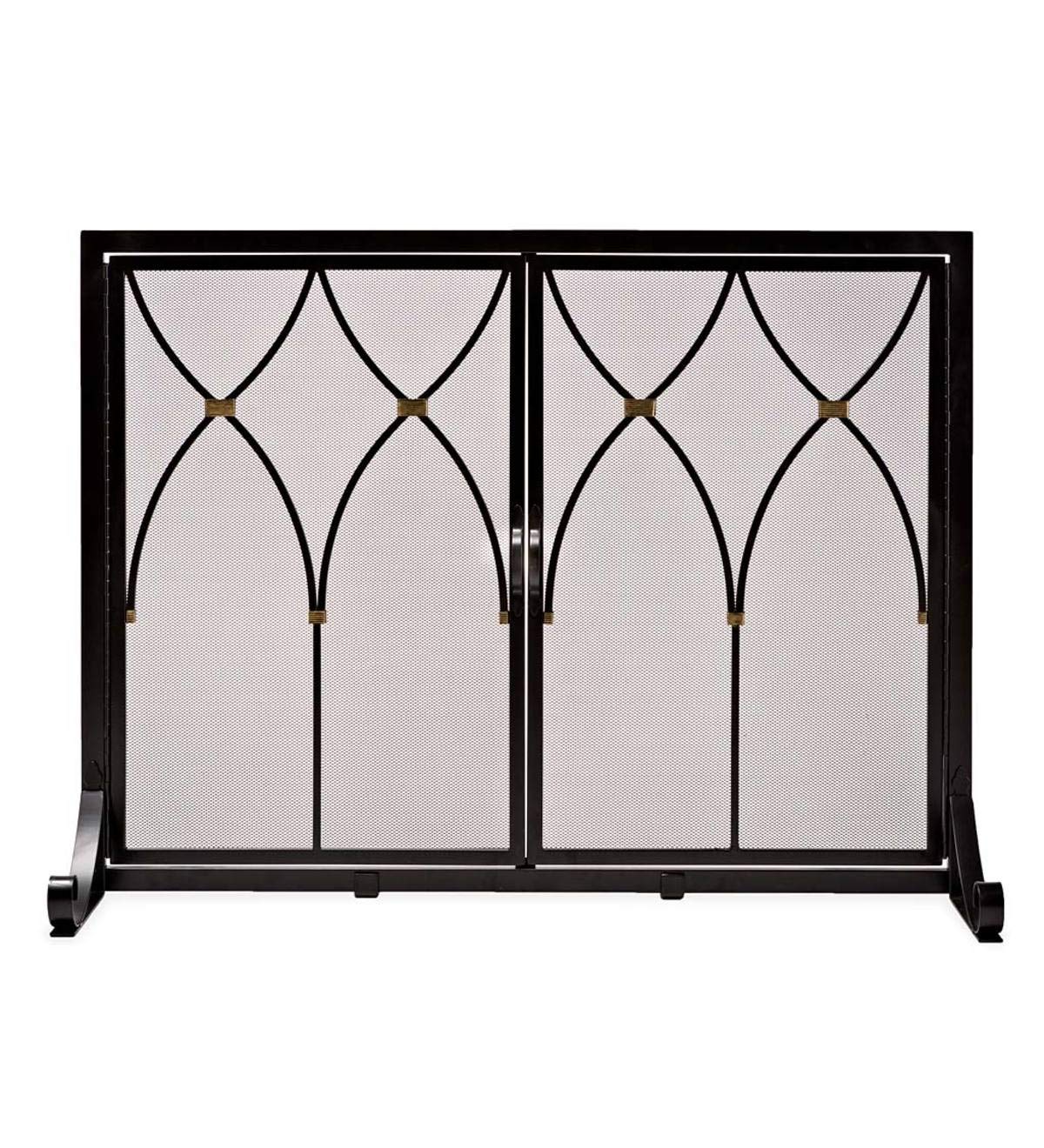Black Metal Fireplace Screen J68046
