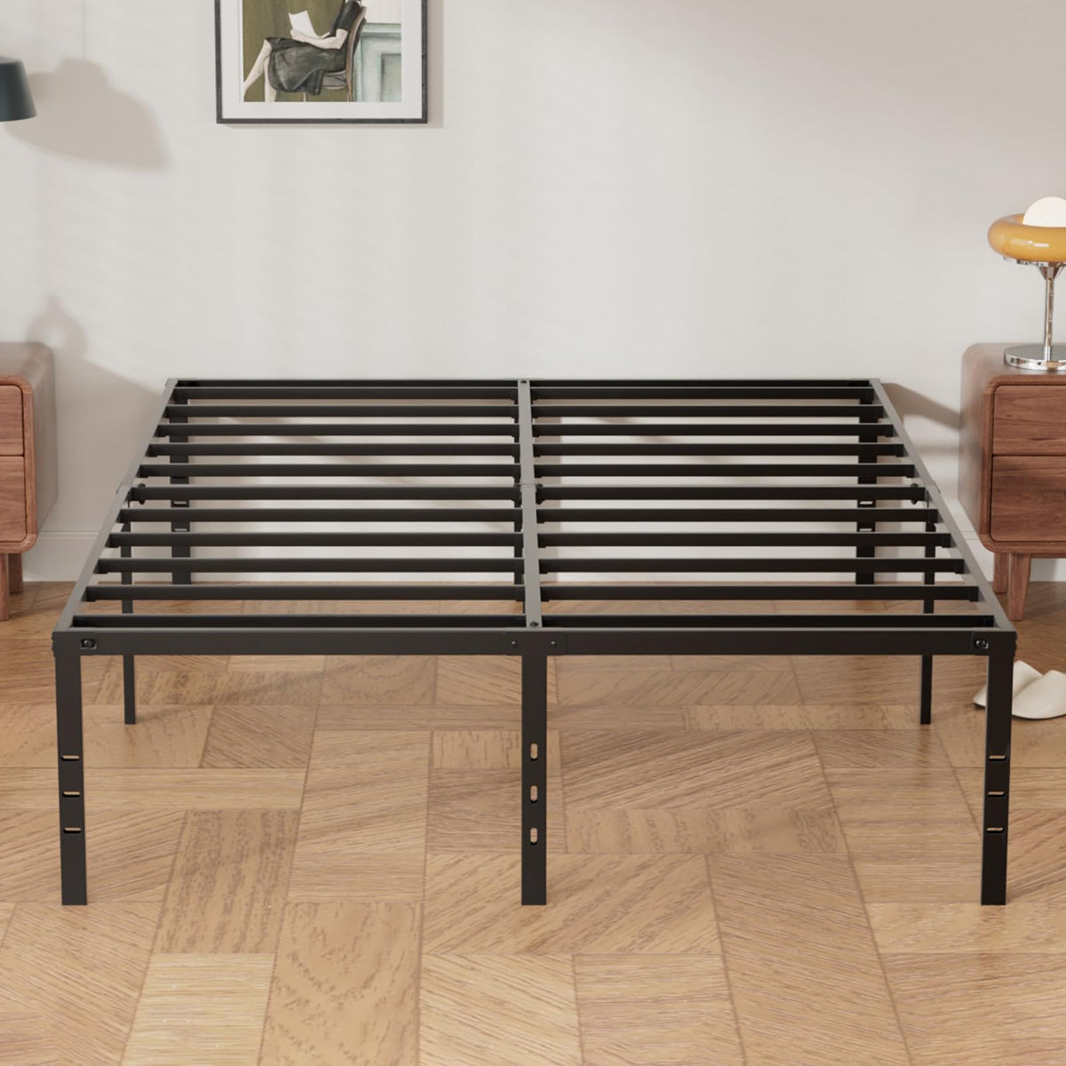 Queen Size Metal Bed Frame with Underbed Storage P975817