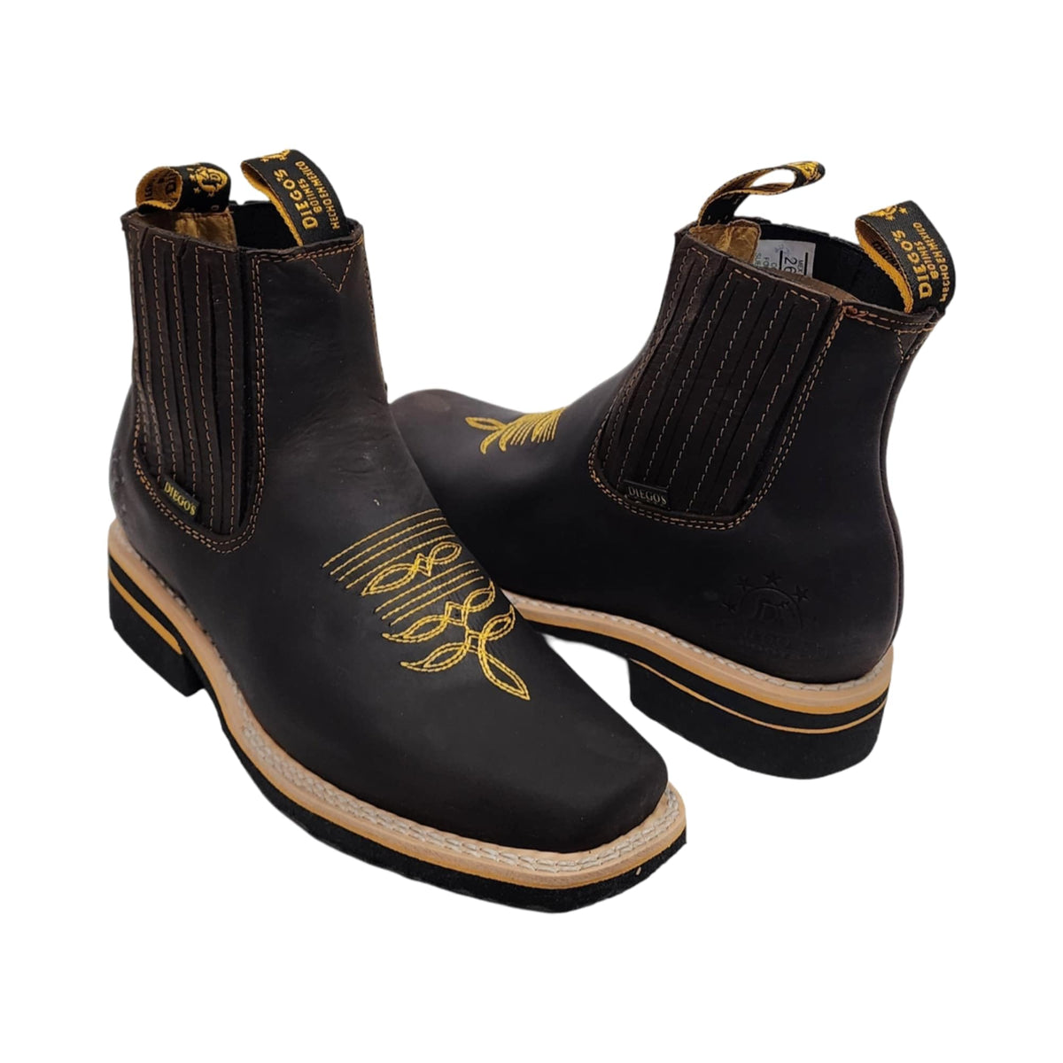 Genuine Leather Square Toe Ankle Boots R9963