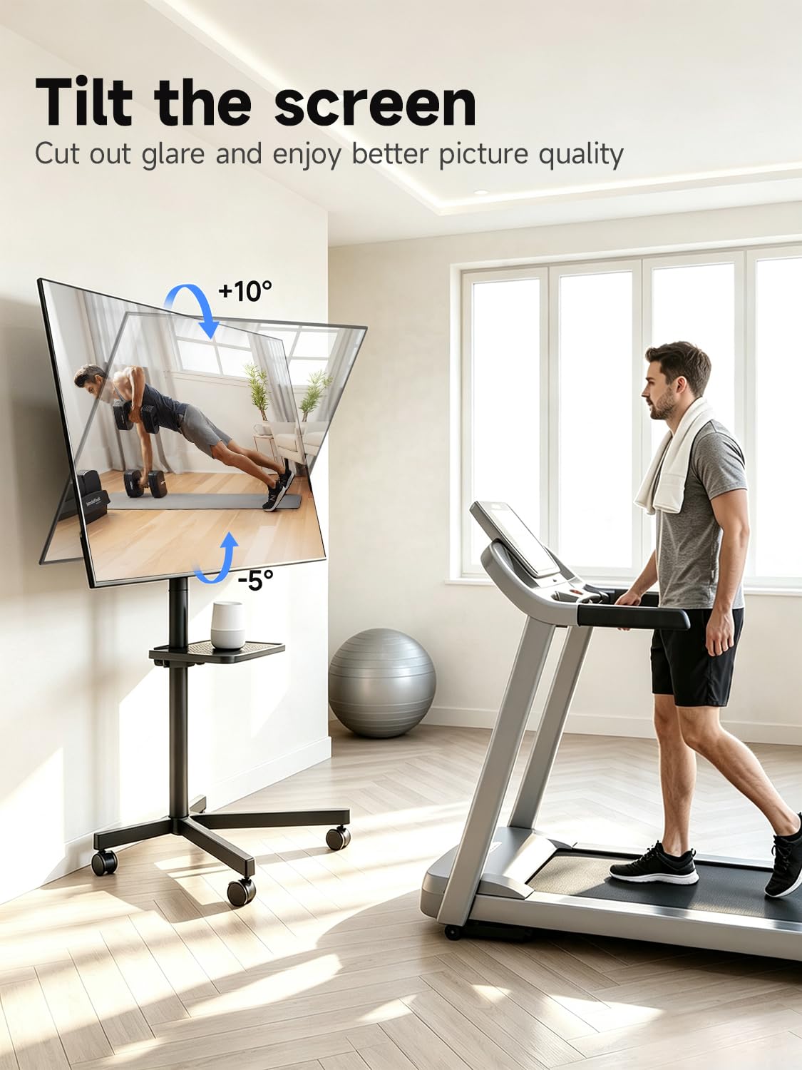 Height Adjustable Rolling TV Stand X6131