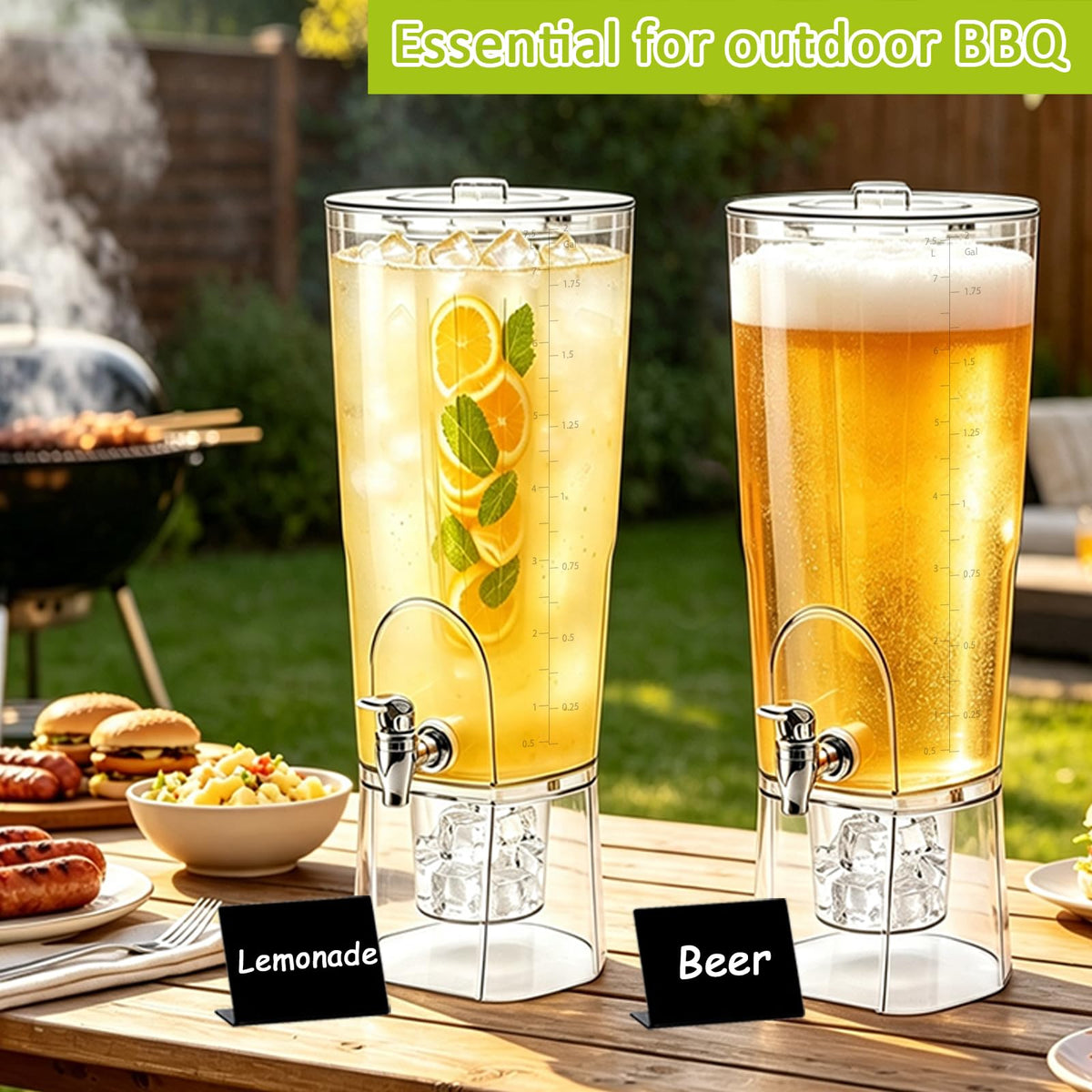 2 Gal Drink Dispensers with Stand & Fruit Infuser P6463