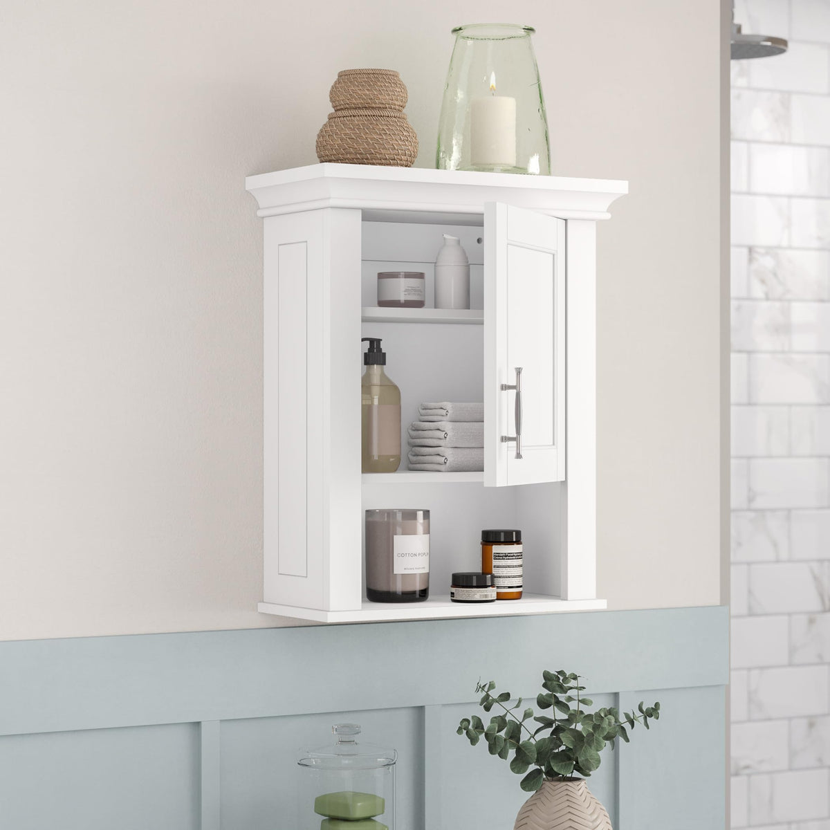 White Wall Mount Medicine Cabinet Z935