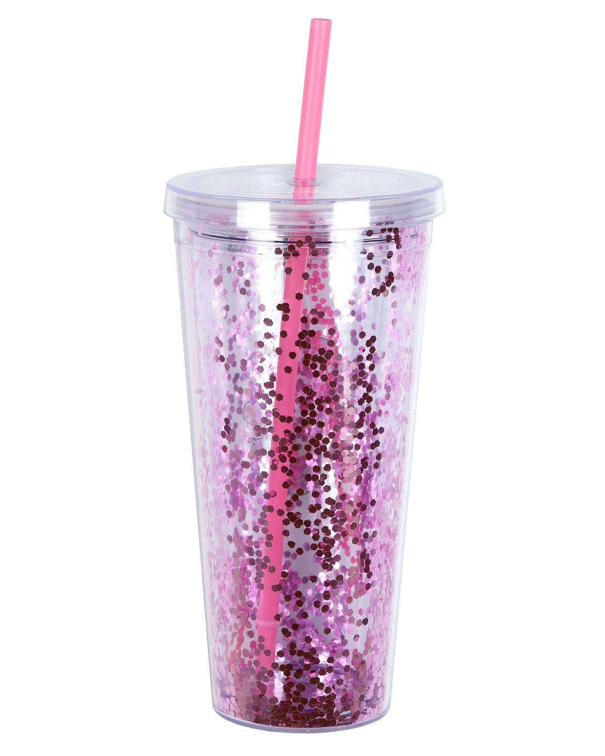 Pink 22 oz Insulated Tumbler with Straw D9318
