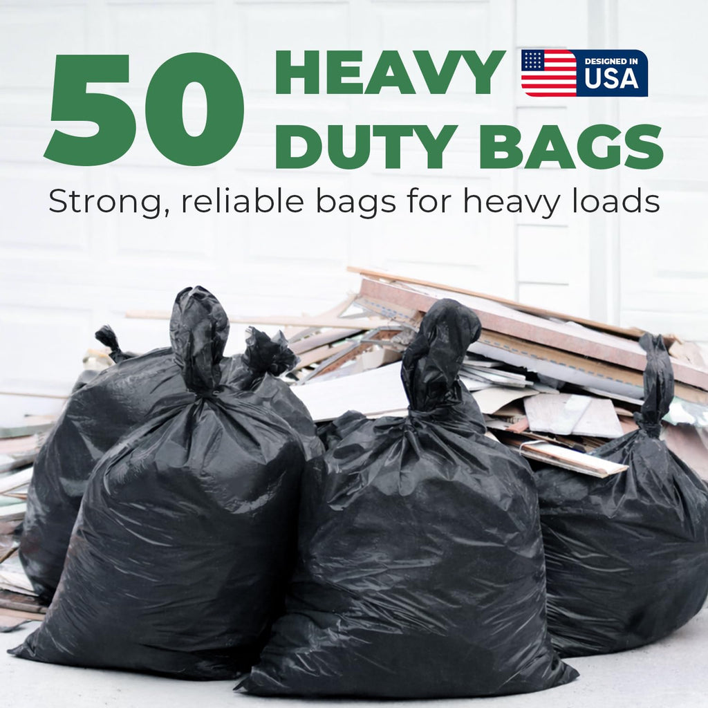 Heavy Duty 2.8 Mil 55-60 Gallon Trash Bags 50 Count C1392