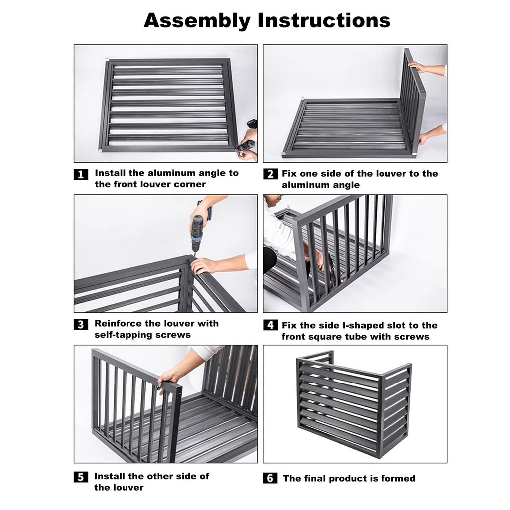 Aluminum 4-Panel AC Condenser Fence U35972