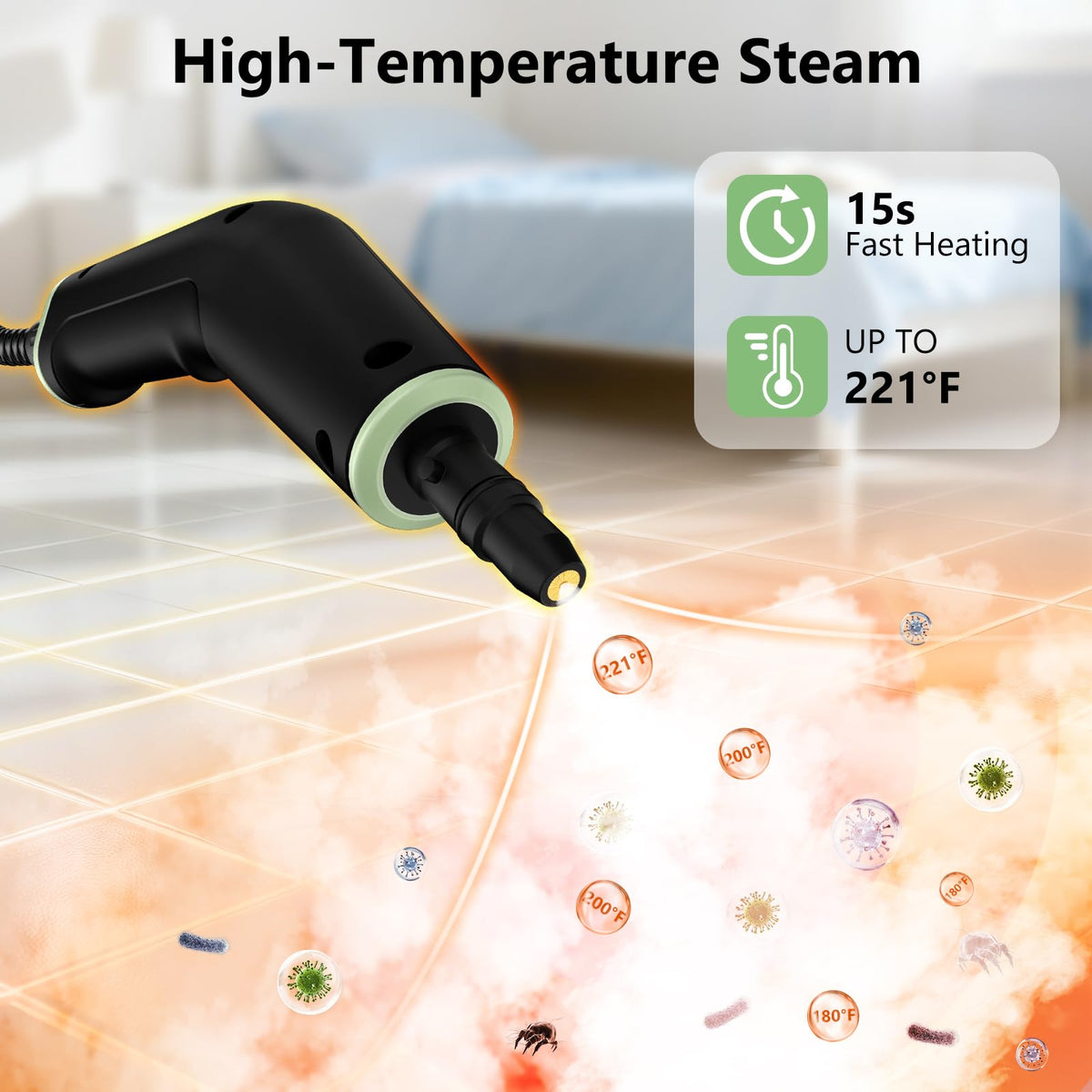 Portable Handheld Steam Cleaner with 16pcs Accessories Q855875