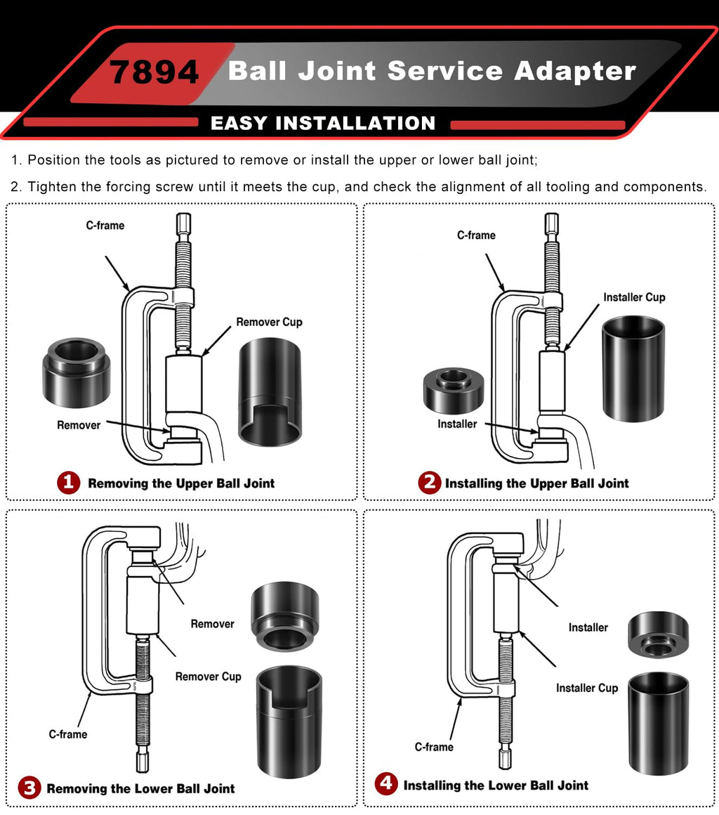 4PCS Ball Joint Service Adapter Set U9917
