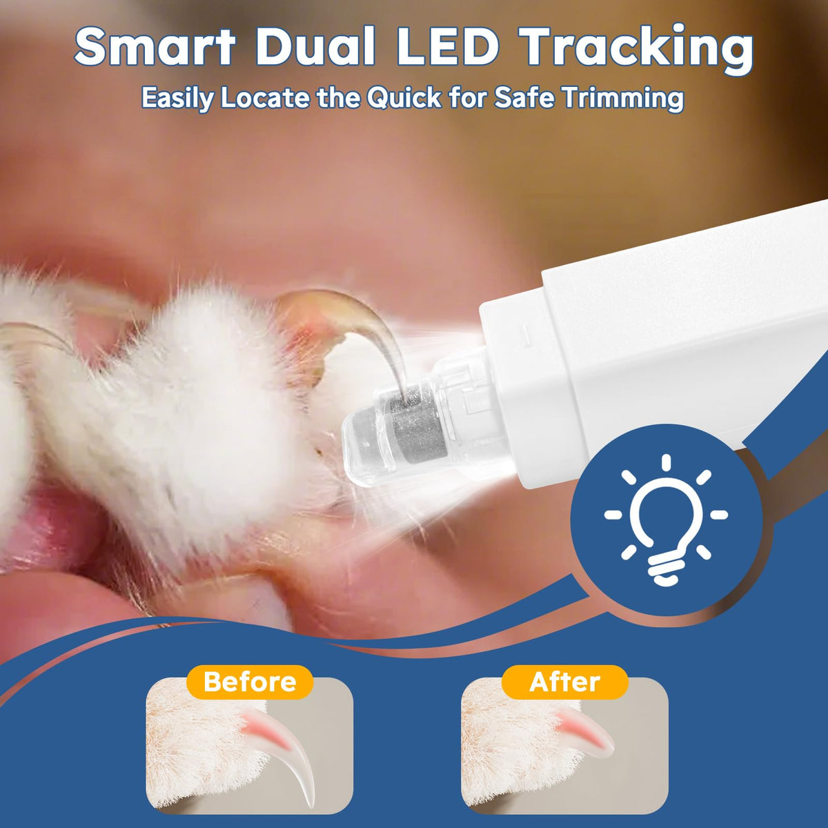 5-Speed Dog Nail Grinder with 2 LED Lights J1247