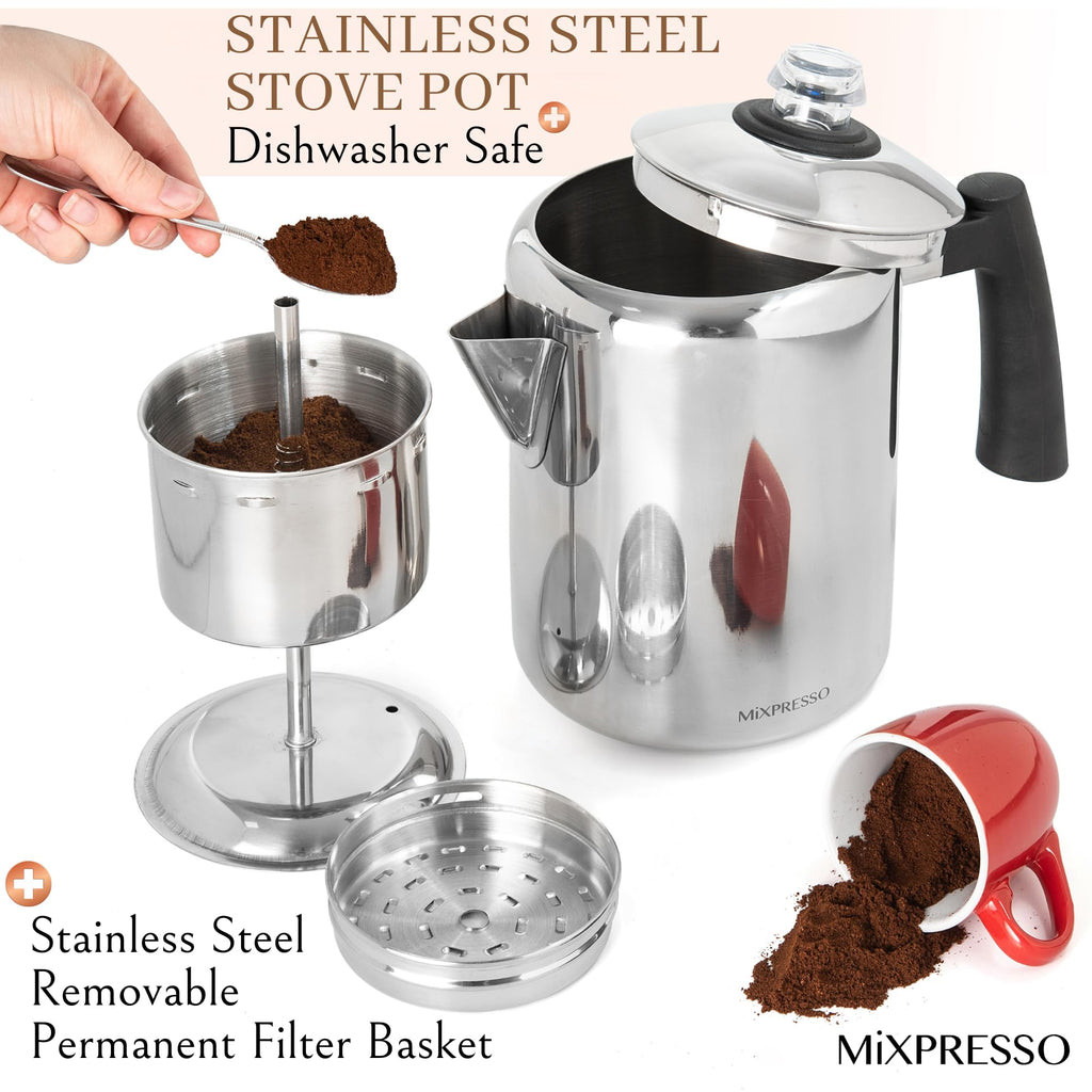 5-8 Cup Stainless Steel Stovetop Coffee Percolator E58245