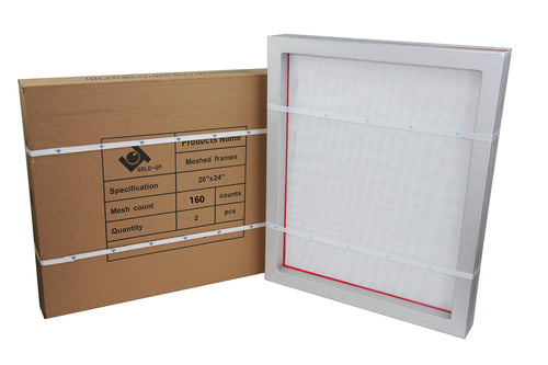 20 x 24 Inch Pre-Stretched Aluminum Silk Screen Printing Frames with 160 White Mesh 2 Pack W503