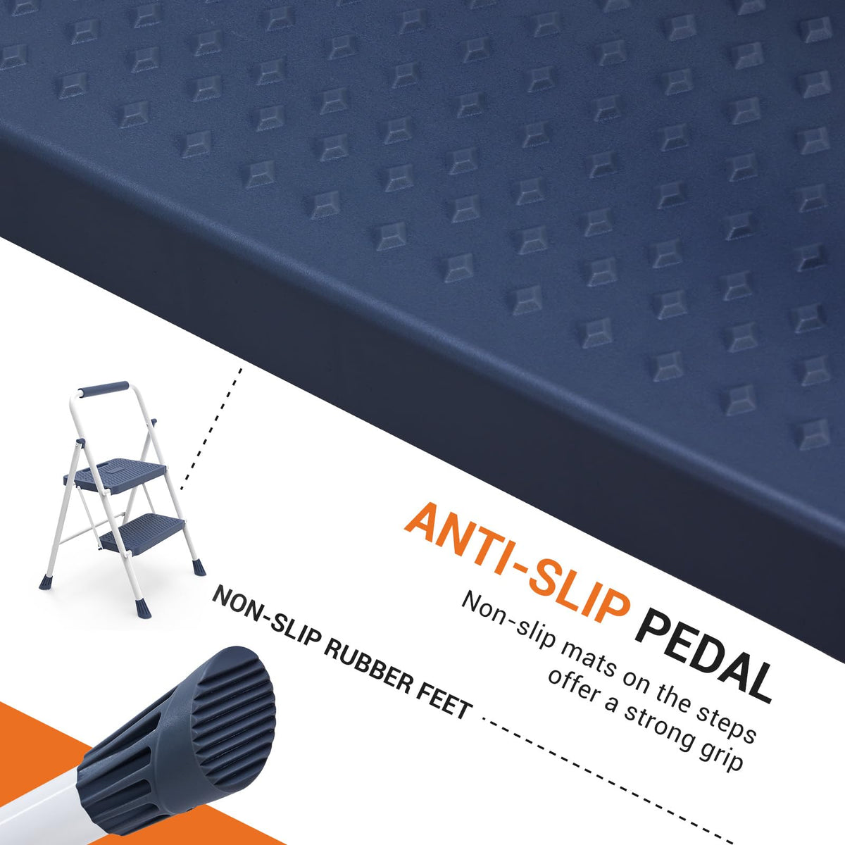 2 Step Ladder 330lbs Heavy-Duty Folding Step Stool Q439442