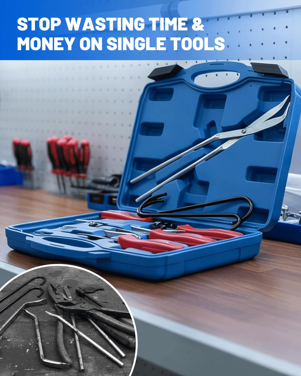 10-Piece Drum Brake Tool Kit with Case & Gloves U30454