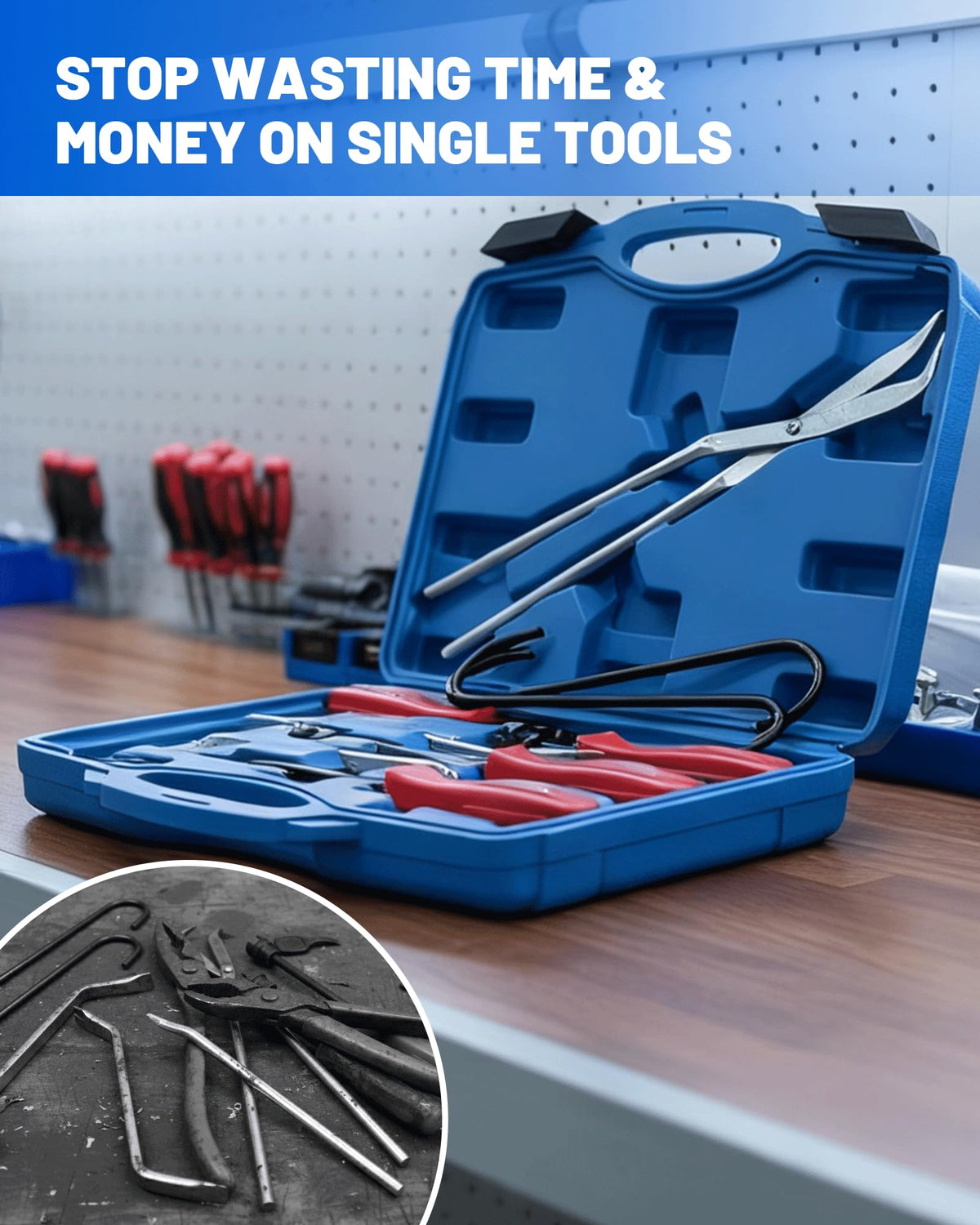 10-Piece Drum Brake Tool Kit with Case & Gloves U30454