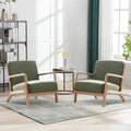 Mid Century Modern Accent Chairs Set of 2 Fabric Wood Armchair Y962708