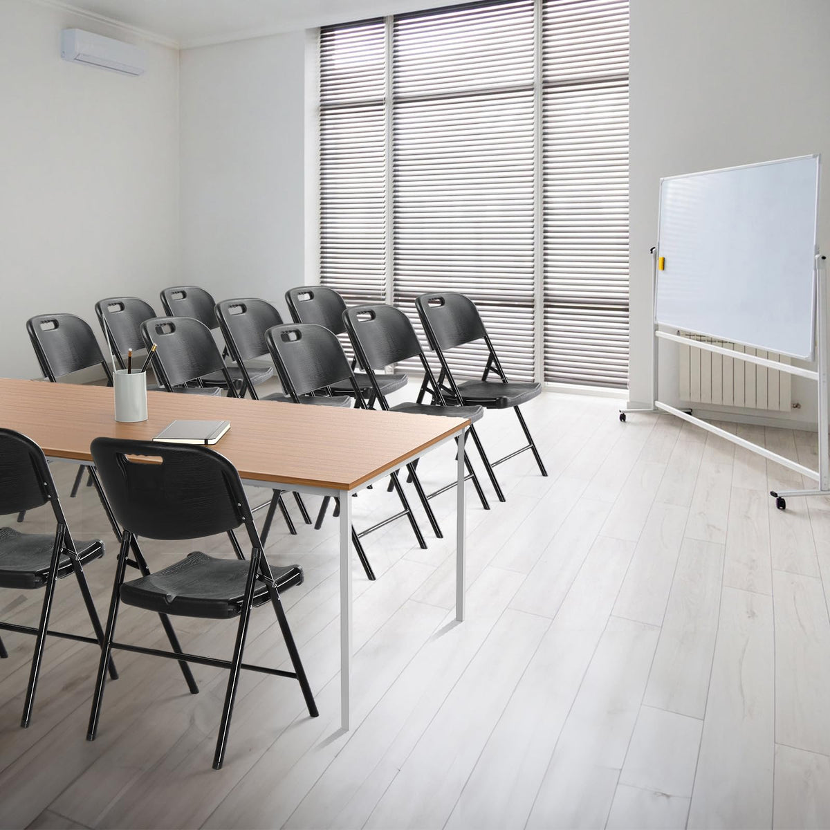 Dark 4 Pack HDPE Folding Chairs with Steel Frame O553760