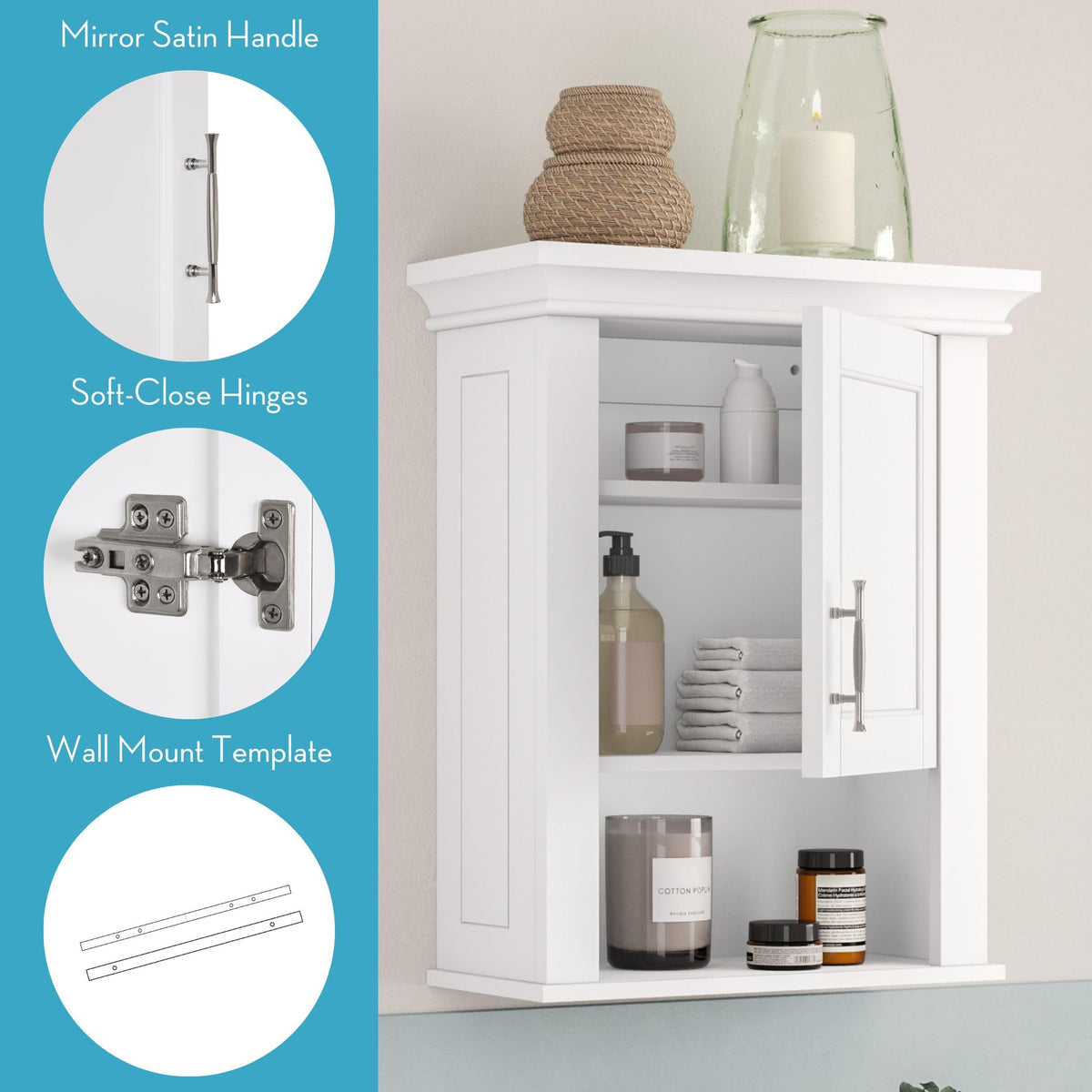 White Wall Mount Medicine Cabinet Z935