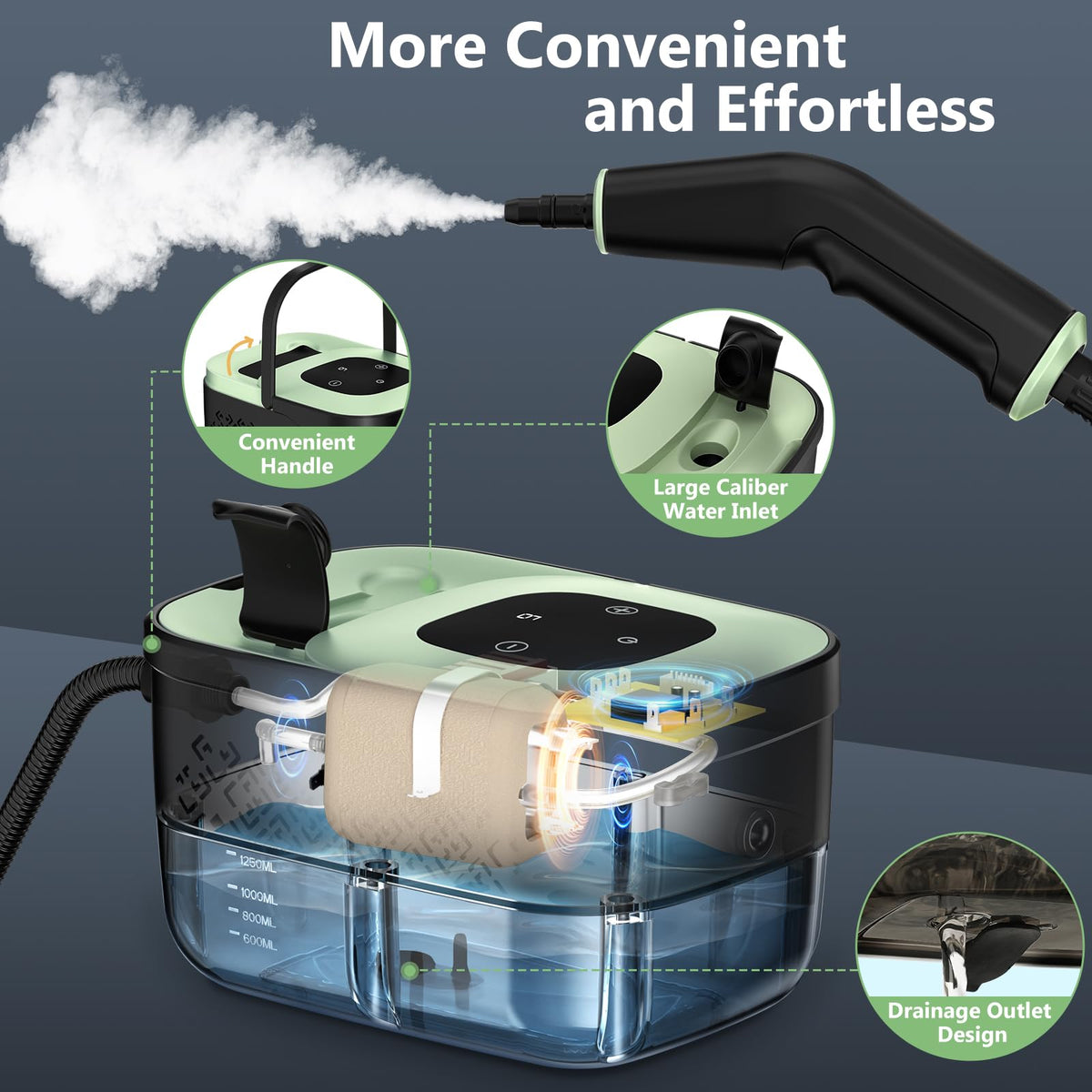 Portable Handheld Steam Cleaner with 16pcs Accessories Q855875