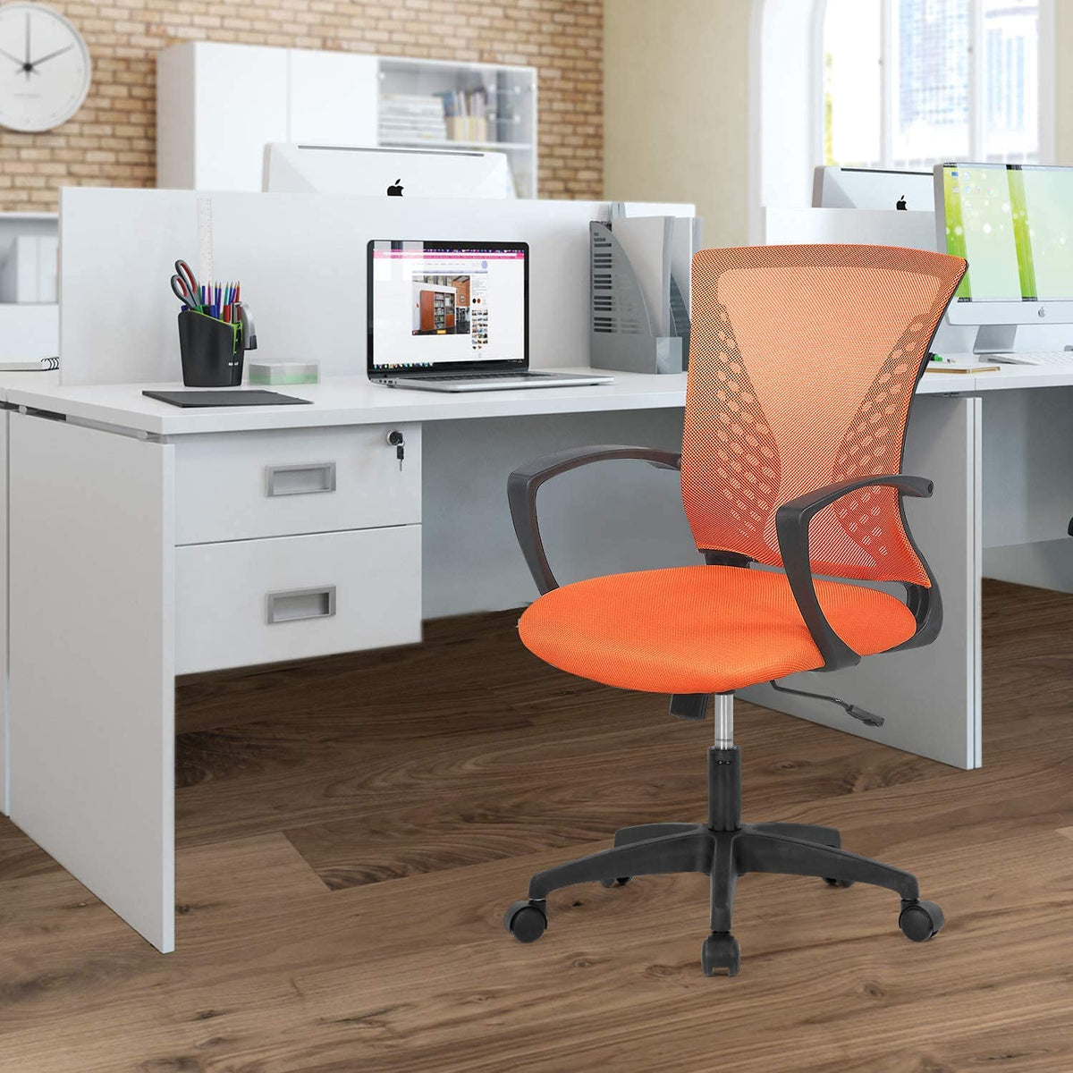 Orange Ergonomic Mesh Office Chair F5296