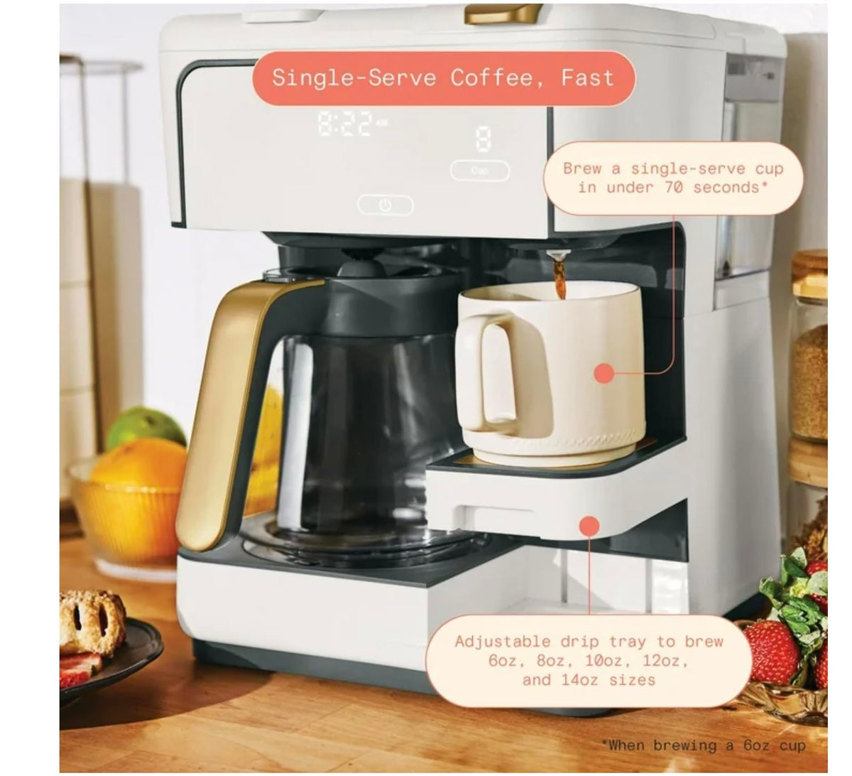 Multi-Brew Coffee Maker 12-cup Carafe Single-Serve White G44064