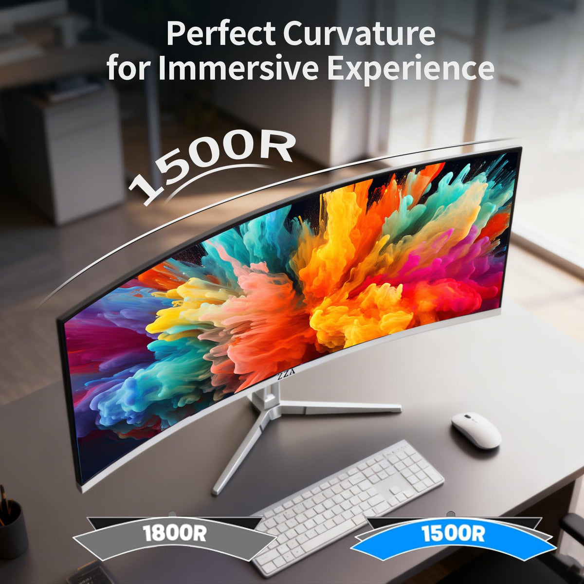 White 34'' Curved Ultrawide Gaming Monitor D746183