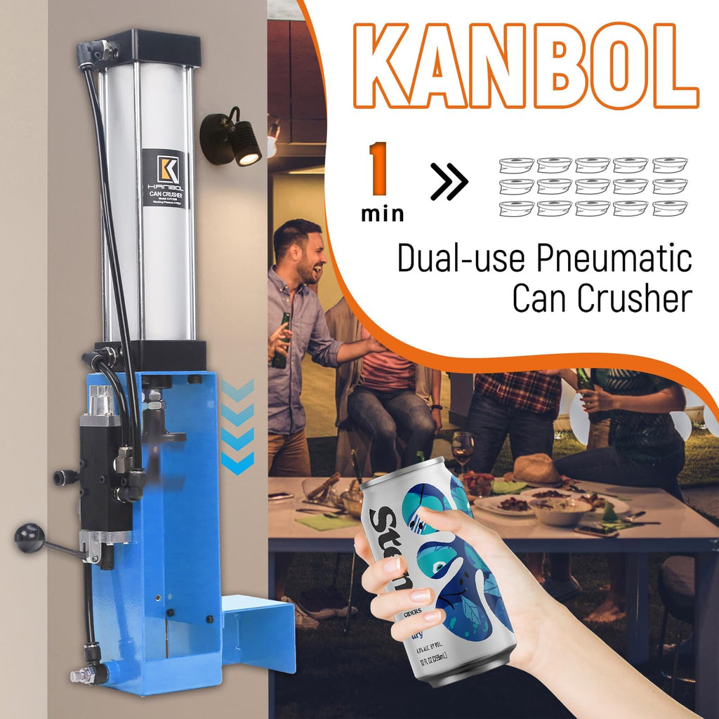 Pneumatic Air Powered Aluminum Can Crusher for 12/16/24oz Cans C583162