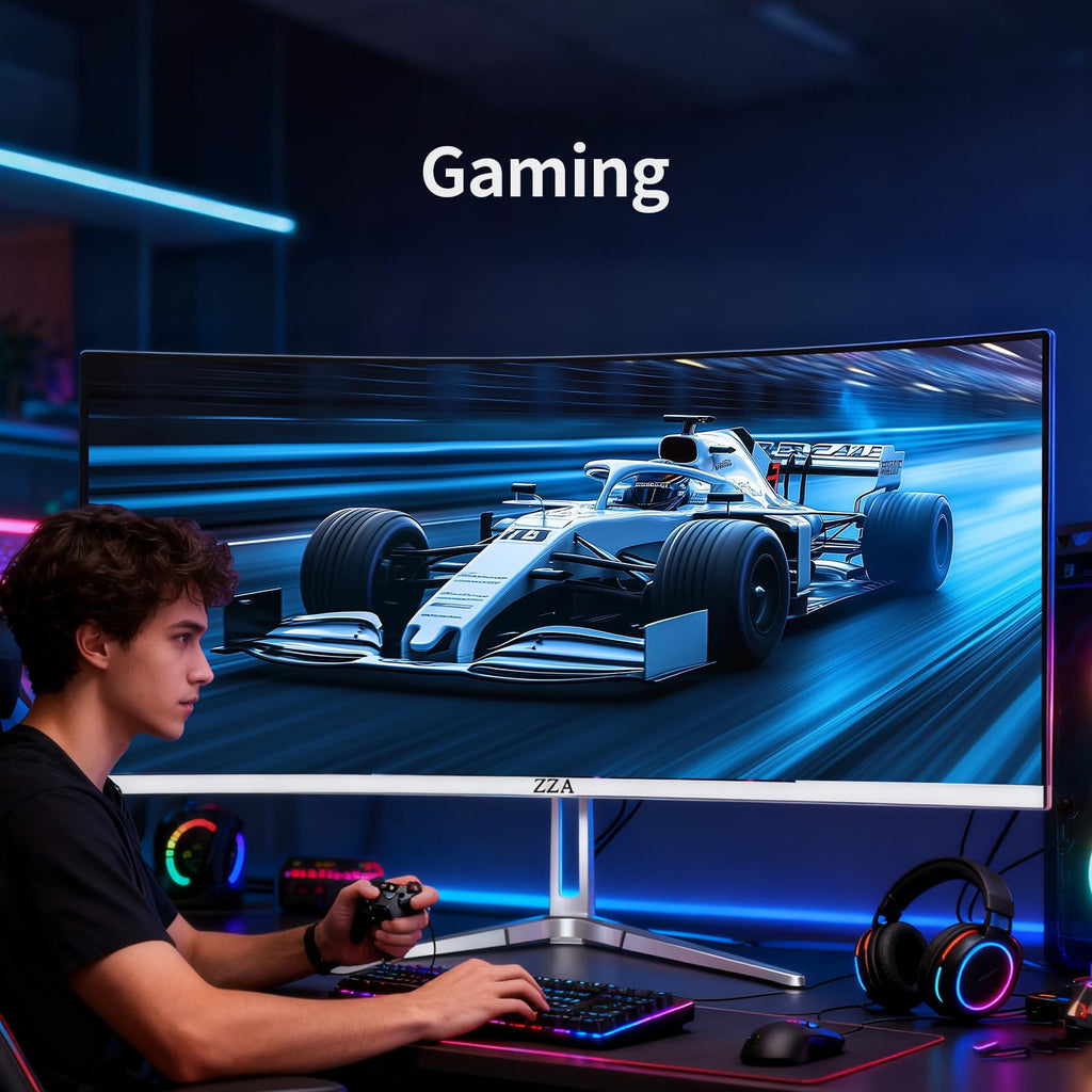 White 34'' Curved Ultrawide Gaming Monitor D746183