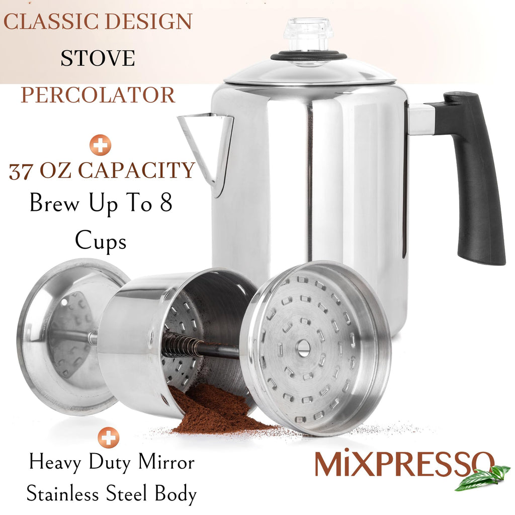 5-8 Cup Stainless Steel Stovetop Coffee Percolator E58245