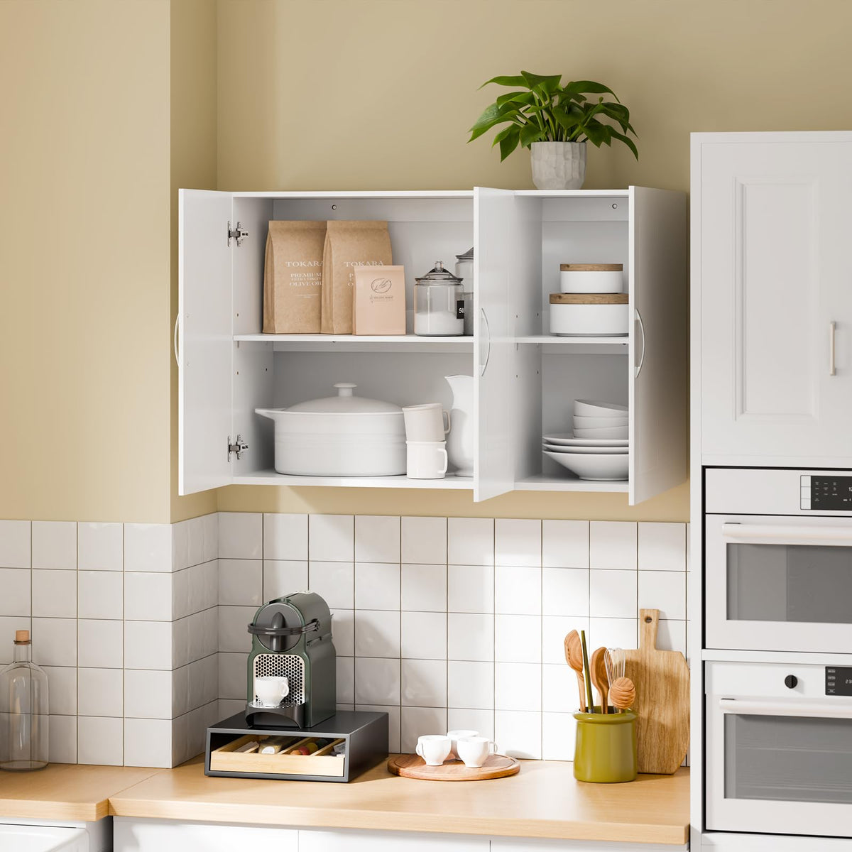 White 3-Door Bathroom Wall Cabinet B726385