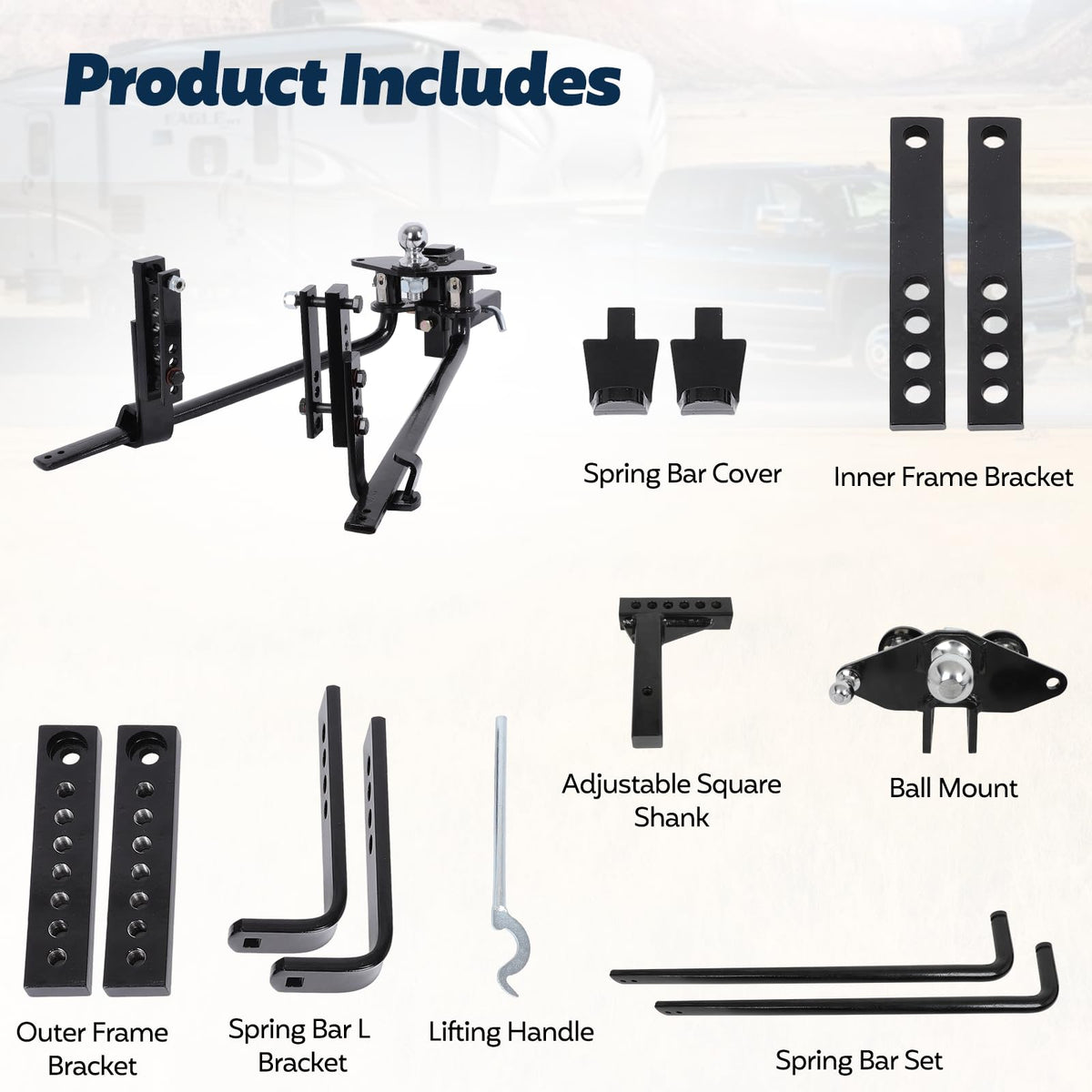 Heavy Duty Towing Hitch Bar Kit Y8232