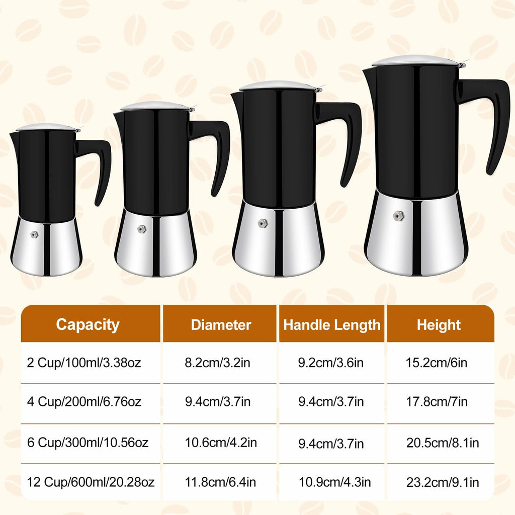 12 Cup Thickened 304 Stainless Steel Moka Pot O37297