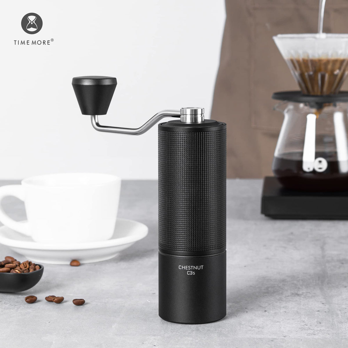 Manual Coffee Grinder with Adjustable Grind Setting Stainless Steel Conical Burr R833075