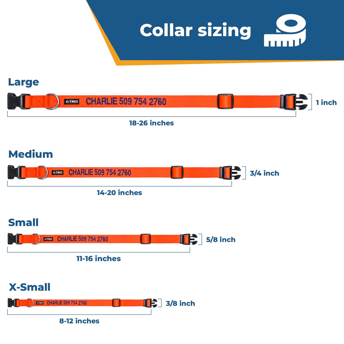 Personalized Dog Collar with Pet Name and Phone Number J1768