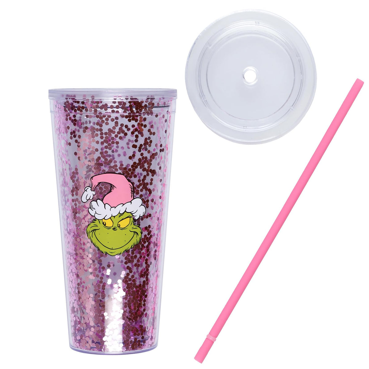 Pink 22 oz Insulated Tumbler with Straw D9318