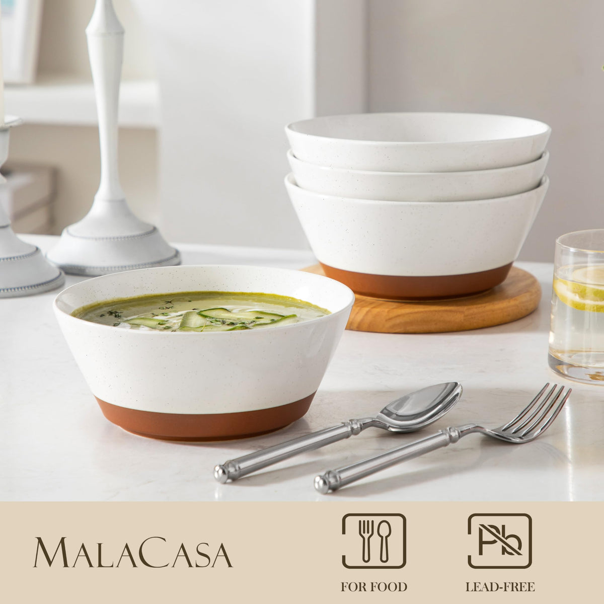 Ceramic Soup Bowl Set of 4 and Baking Dish R98635