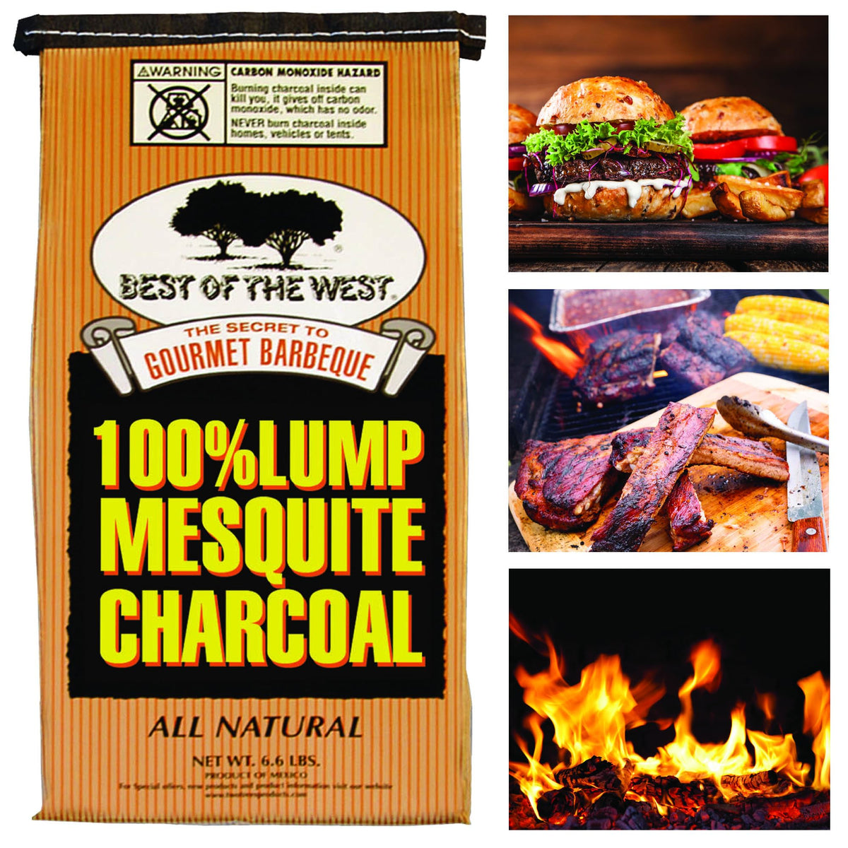 All Natural Mesquite Wood Charcoal 6.6lb Bag J3425