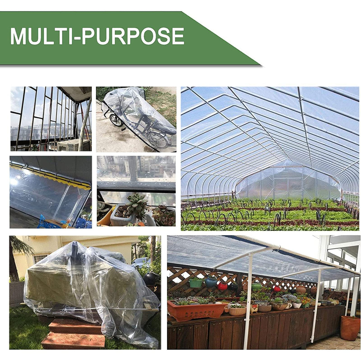Heavy Duty Waterproof Clear 3x3ft Poly Tarp with Grommets V496888