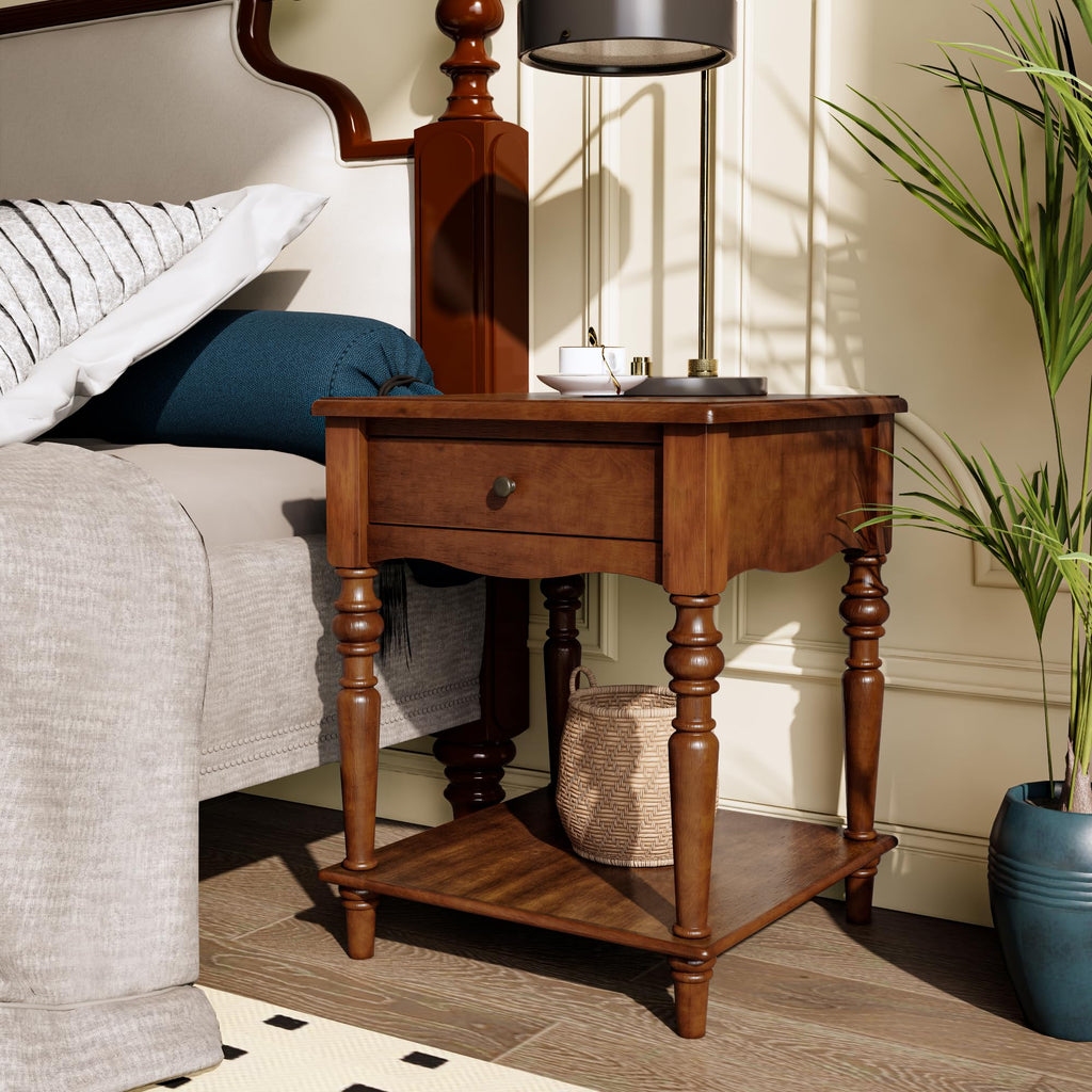 Caramel Brown Coffee Table and Two End Tables with Storage Drawer T936008