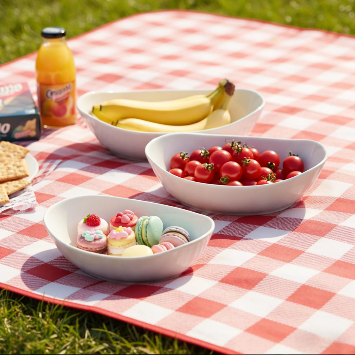 3-Tier Ceramic Fruit Bowl with Bamboo Stand P928