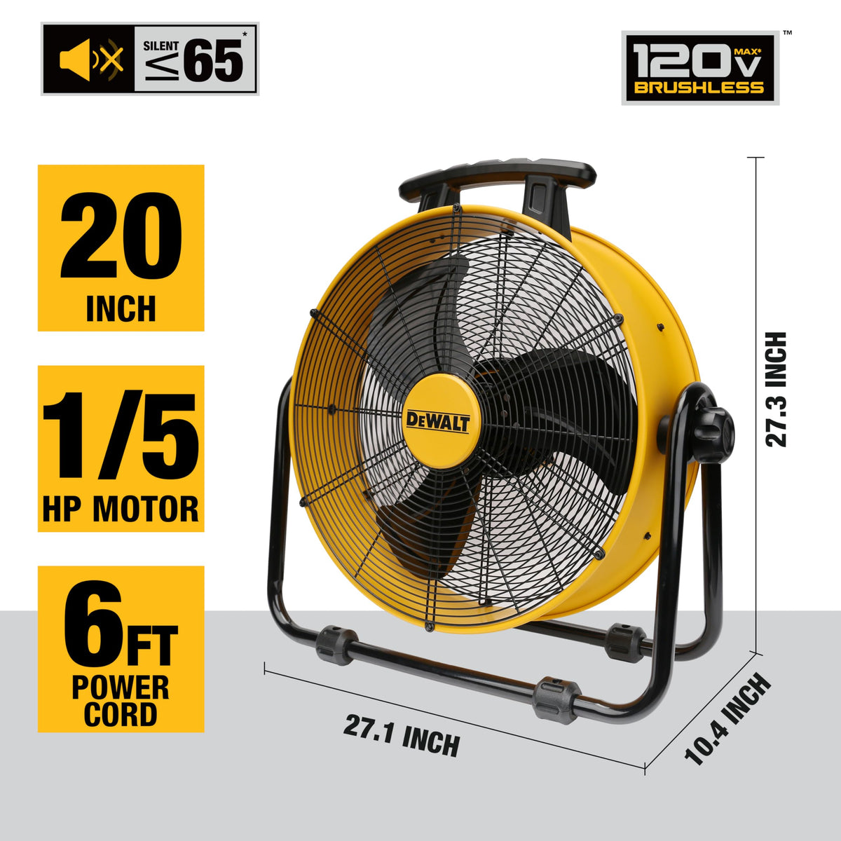 20 Inch Adjustable Tilting Drum Fan J9549