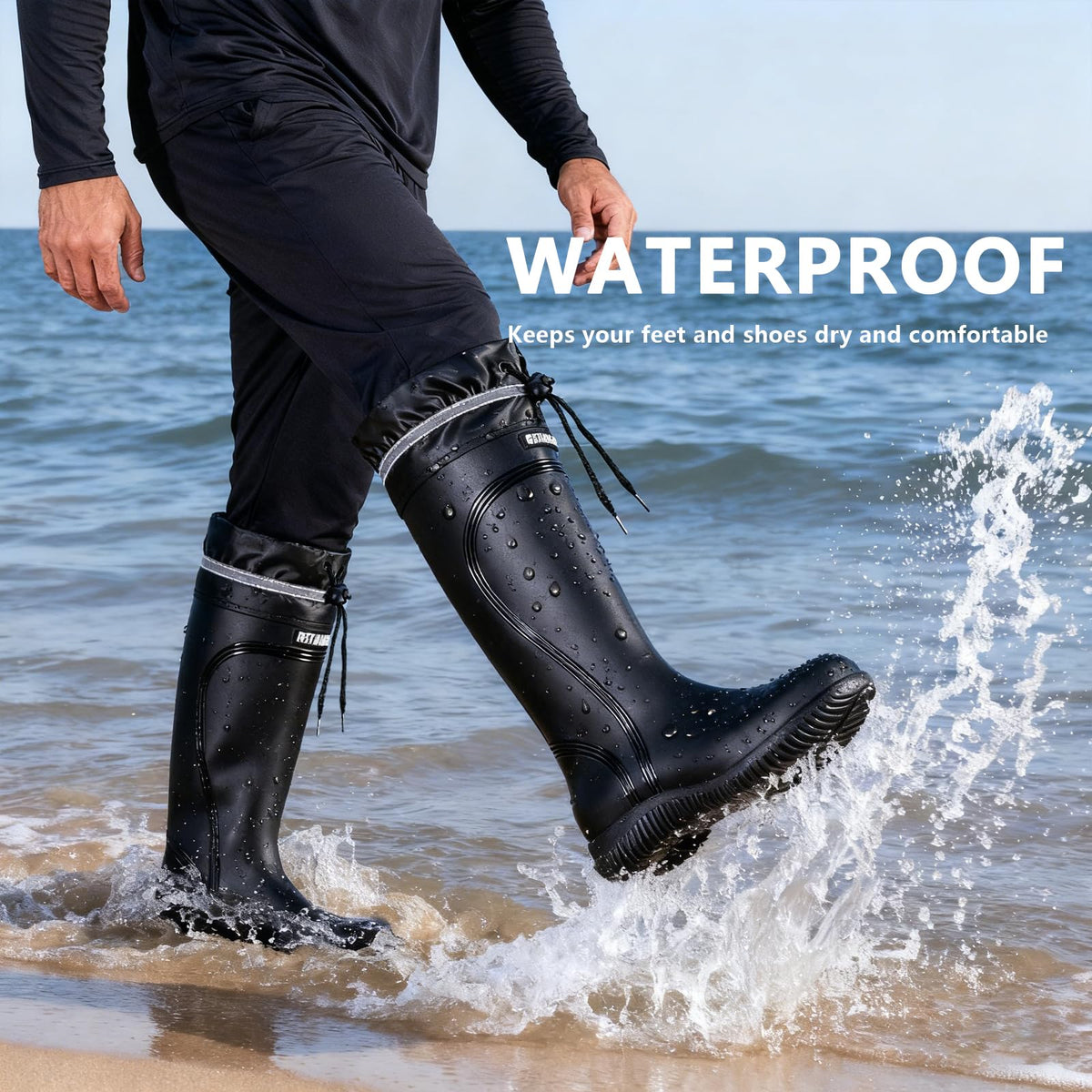 Waterproof Knee High Rubber Rain Boots T990062