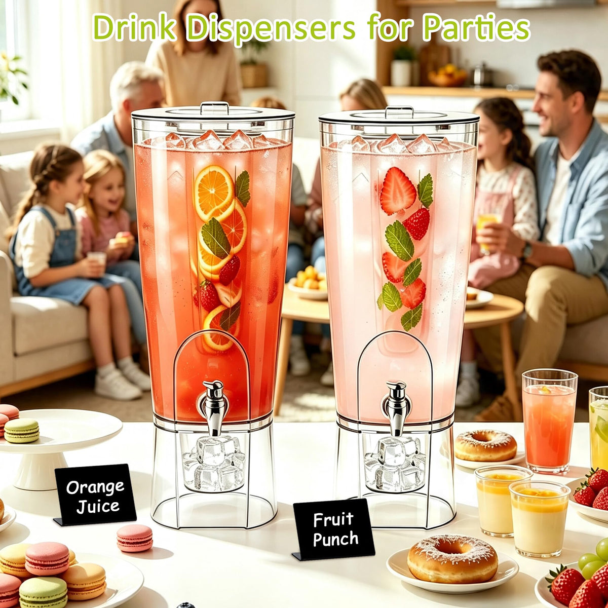 2 Gal Drink Dispensers with Stand & Fruit Infuser P6463