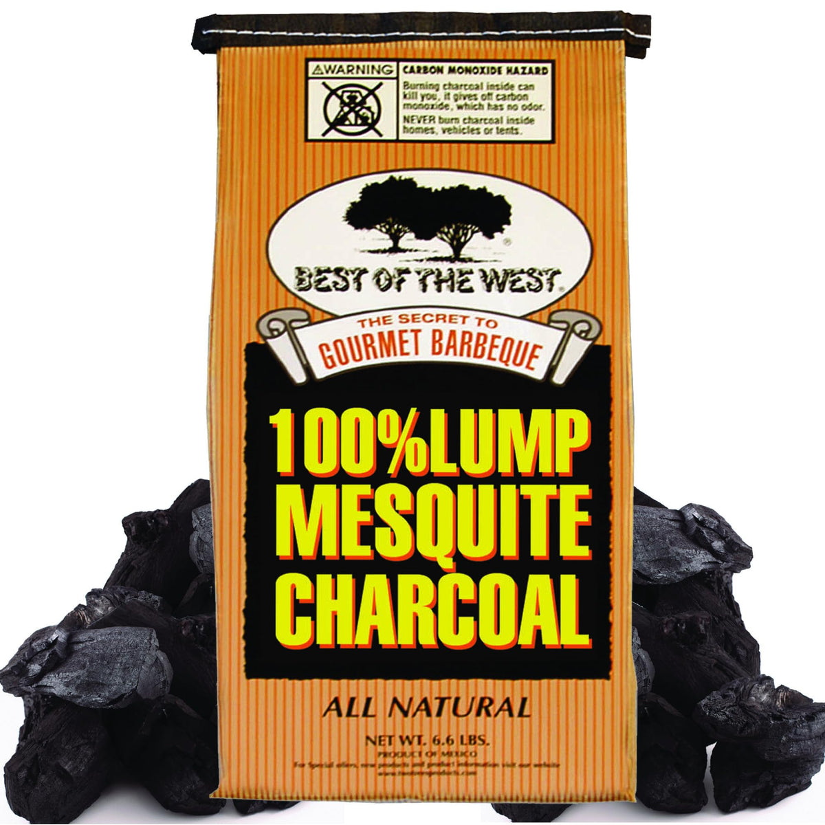 All Natural Mesquite Wood Charcoal 6.6lb Bag J3425