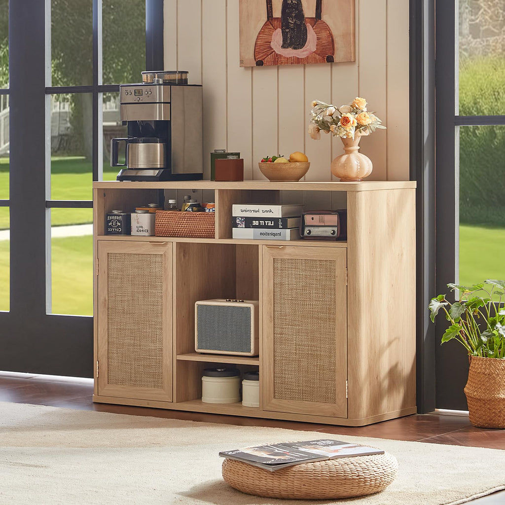 Rattan Wine Bar Cabinet with Storage V604245