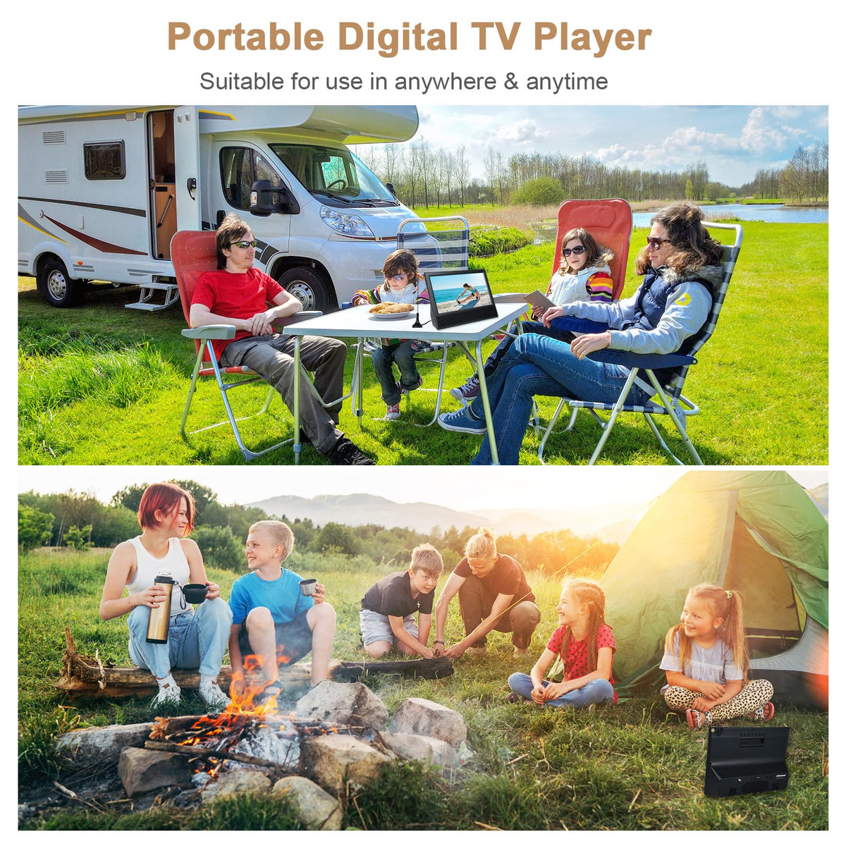 14 inch Portable ATSC Digital TV with Antenna and Remote Control D456