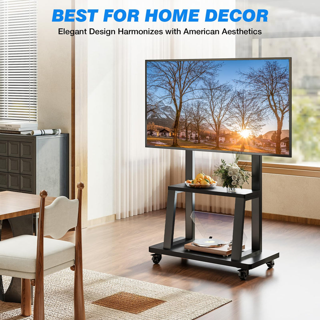 Mobile TV Cart Rolling TV Stand for 37-75 inch TVs J379972